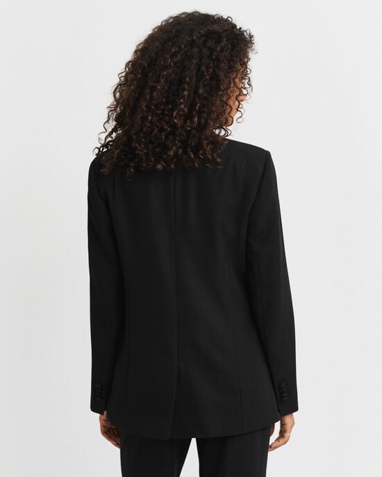 Veste blazer de smoking coupe regular en laine mélangée