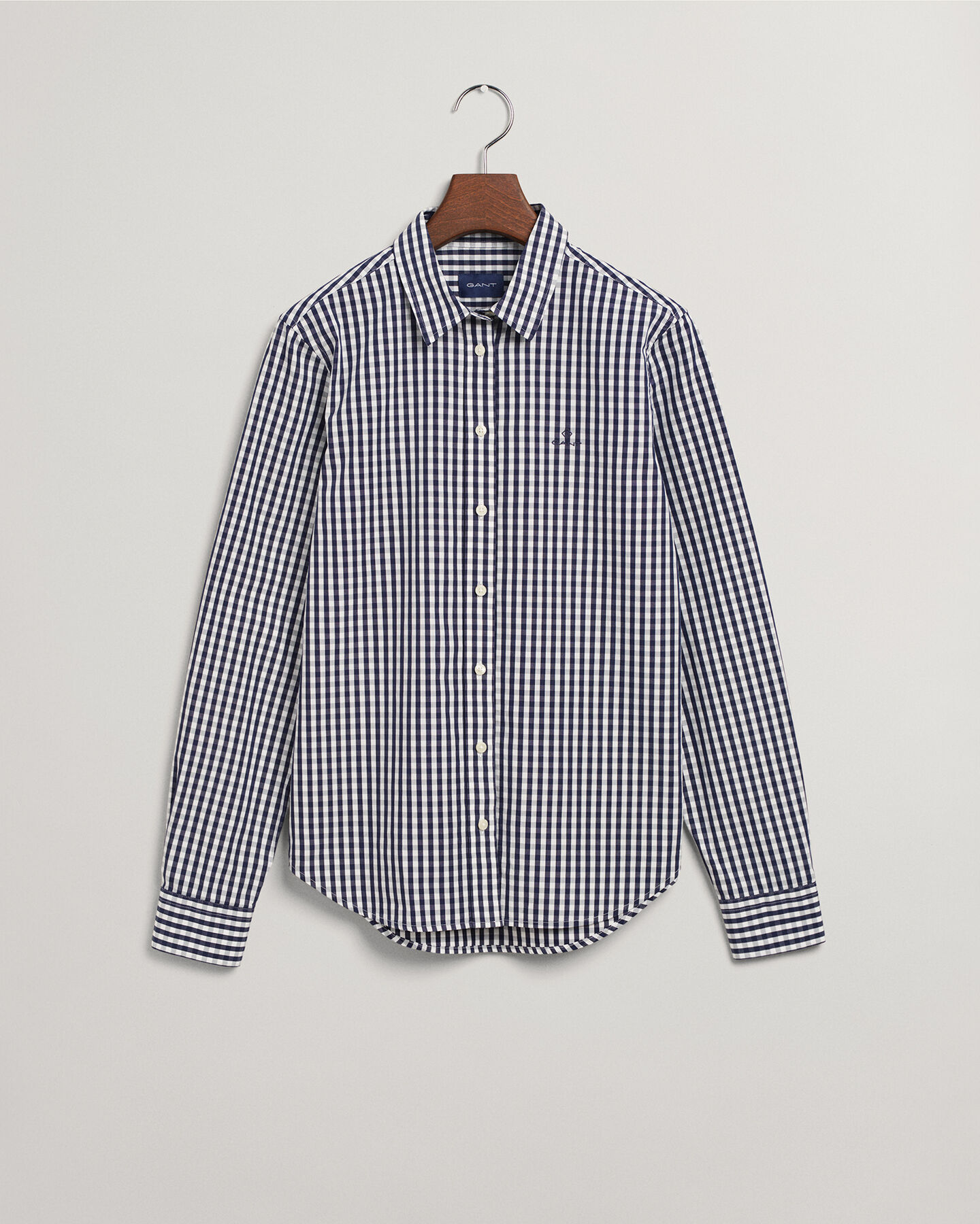 Regular Fit poplin hemd met Gingham-ruitje