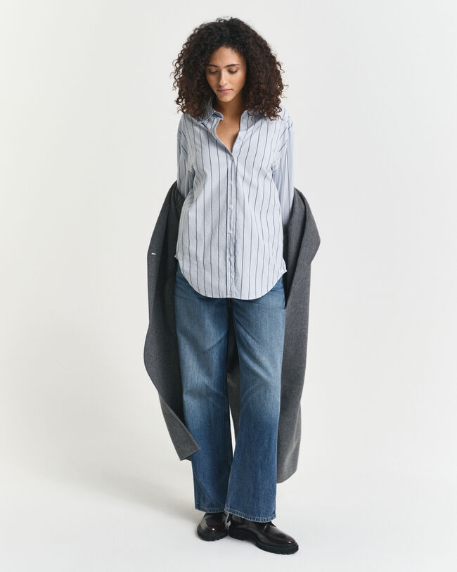 Relaxed Fit Luxury Oxford-hemd met strepen