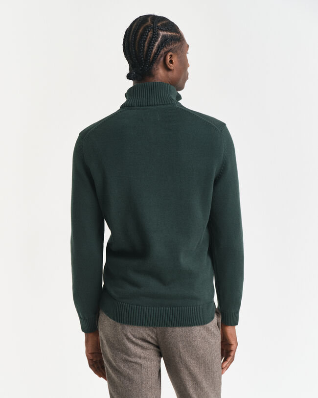 Casual katoenen trui met korte rits