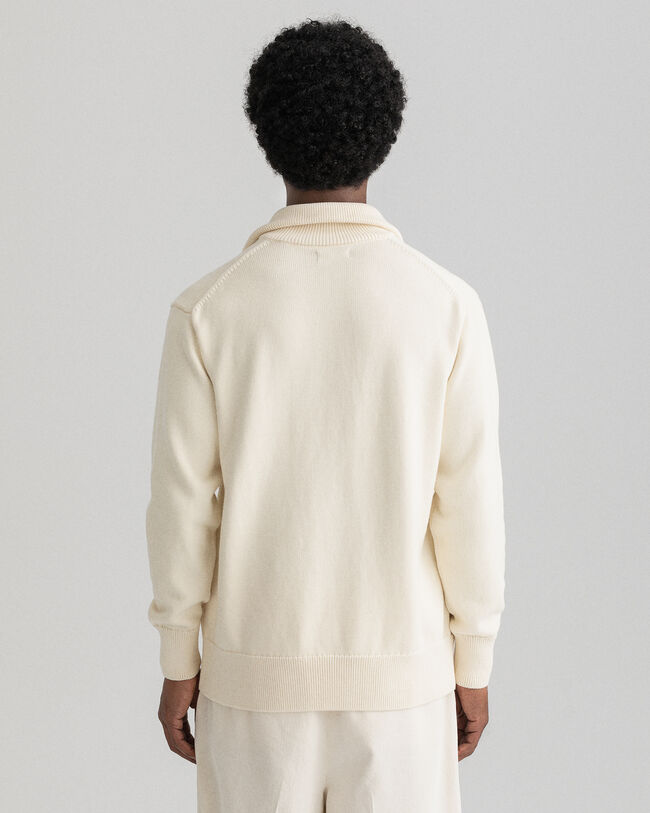 Retro Shield sweater met korte rits