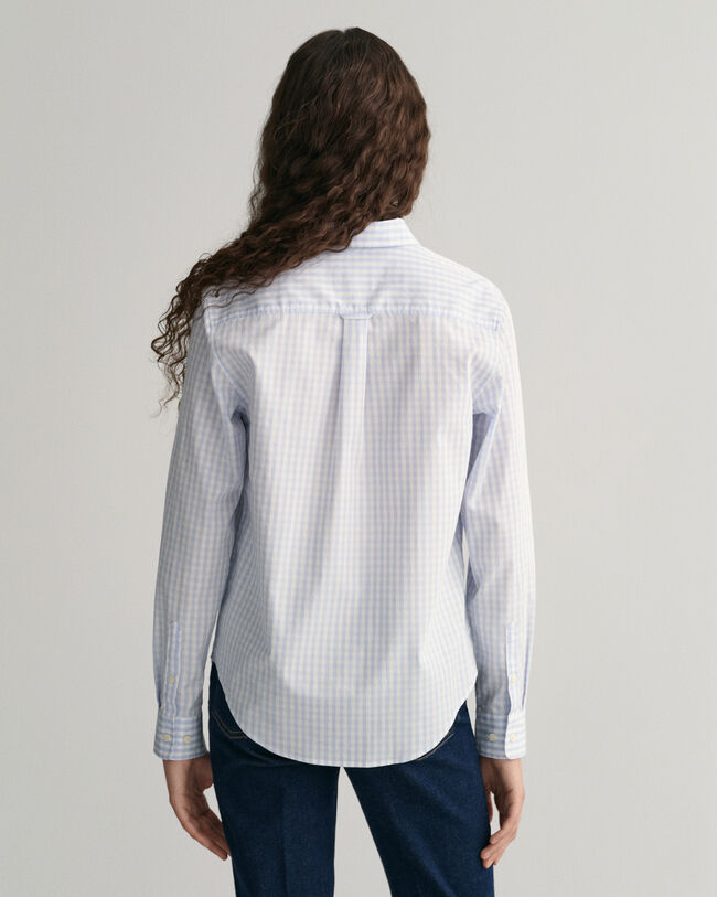 Regular Fit poplin hemd met Gingham-ruitje