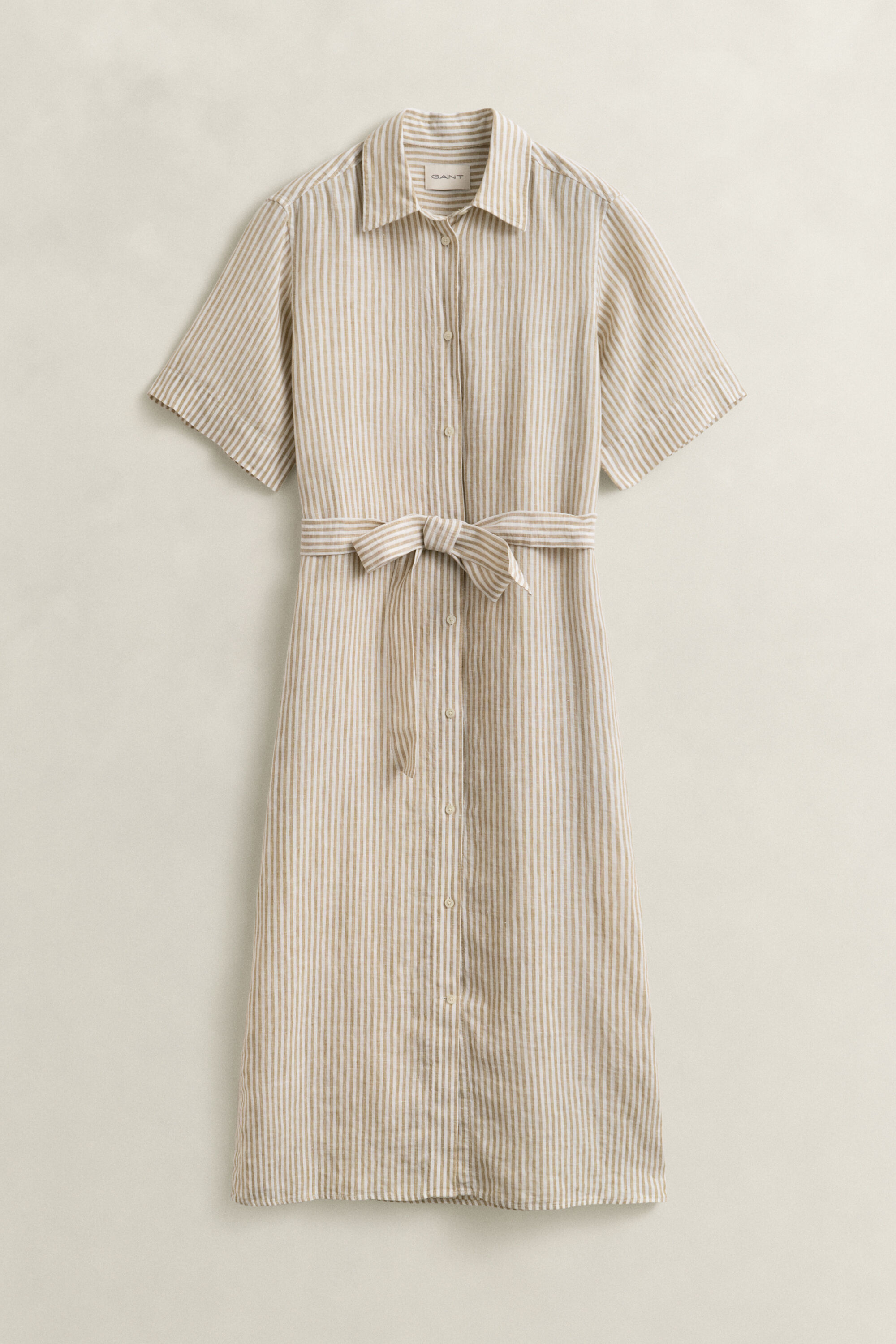 Robe-chemise en lin à rayures