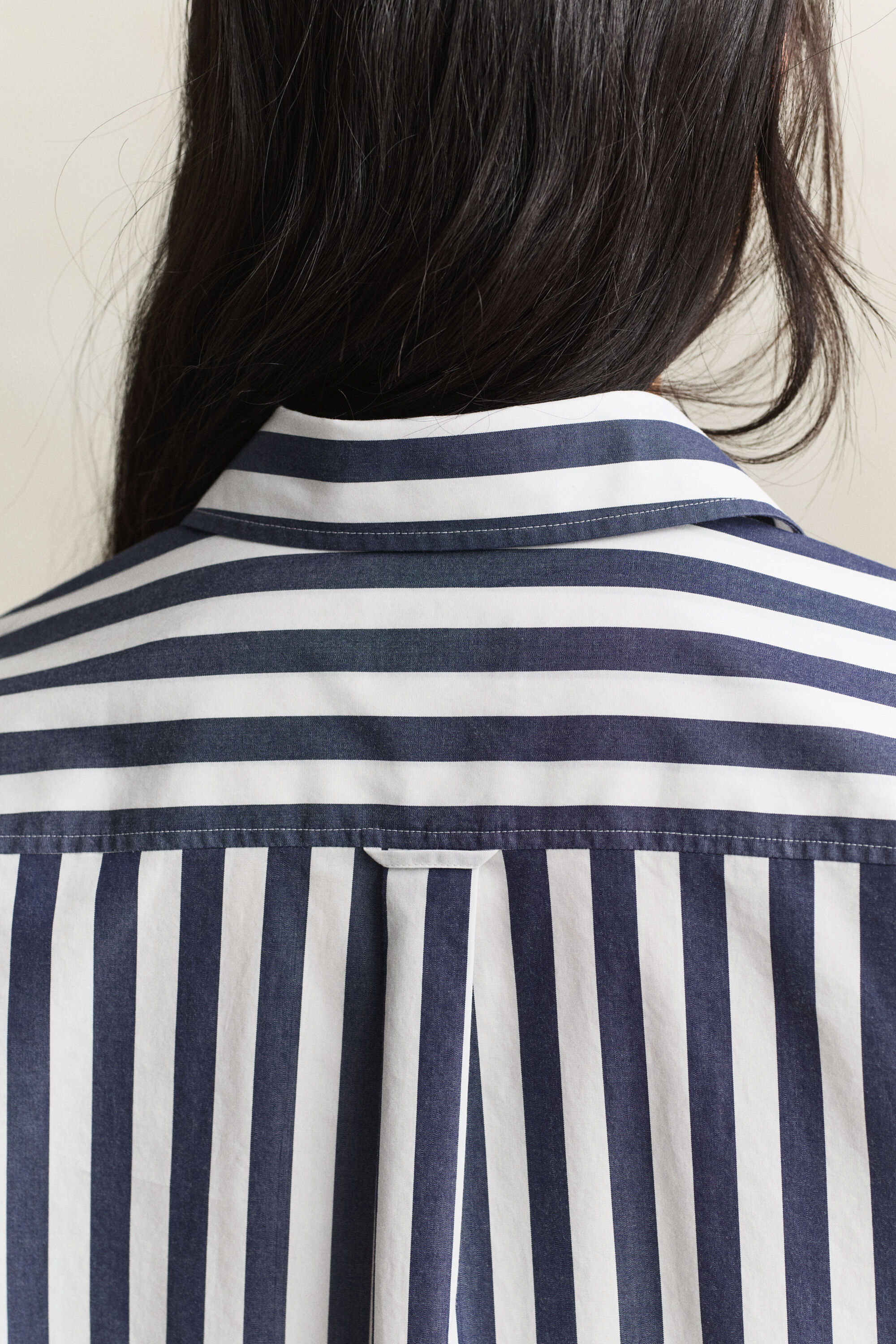 Chemise décontractée en popeline à rayures
