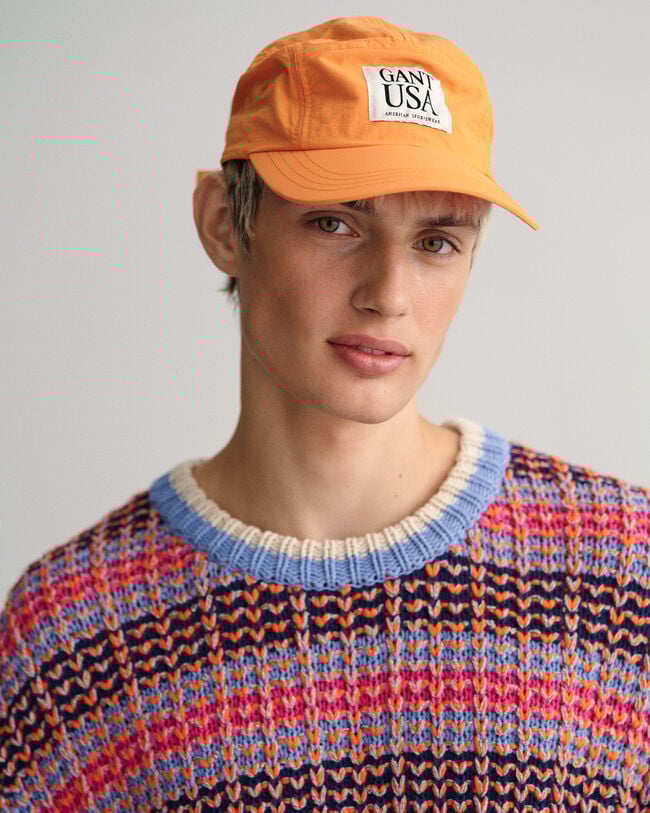 Pull ras du cou texturé multicolore