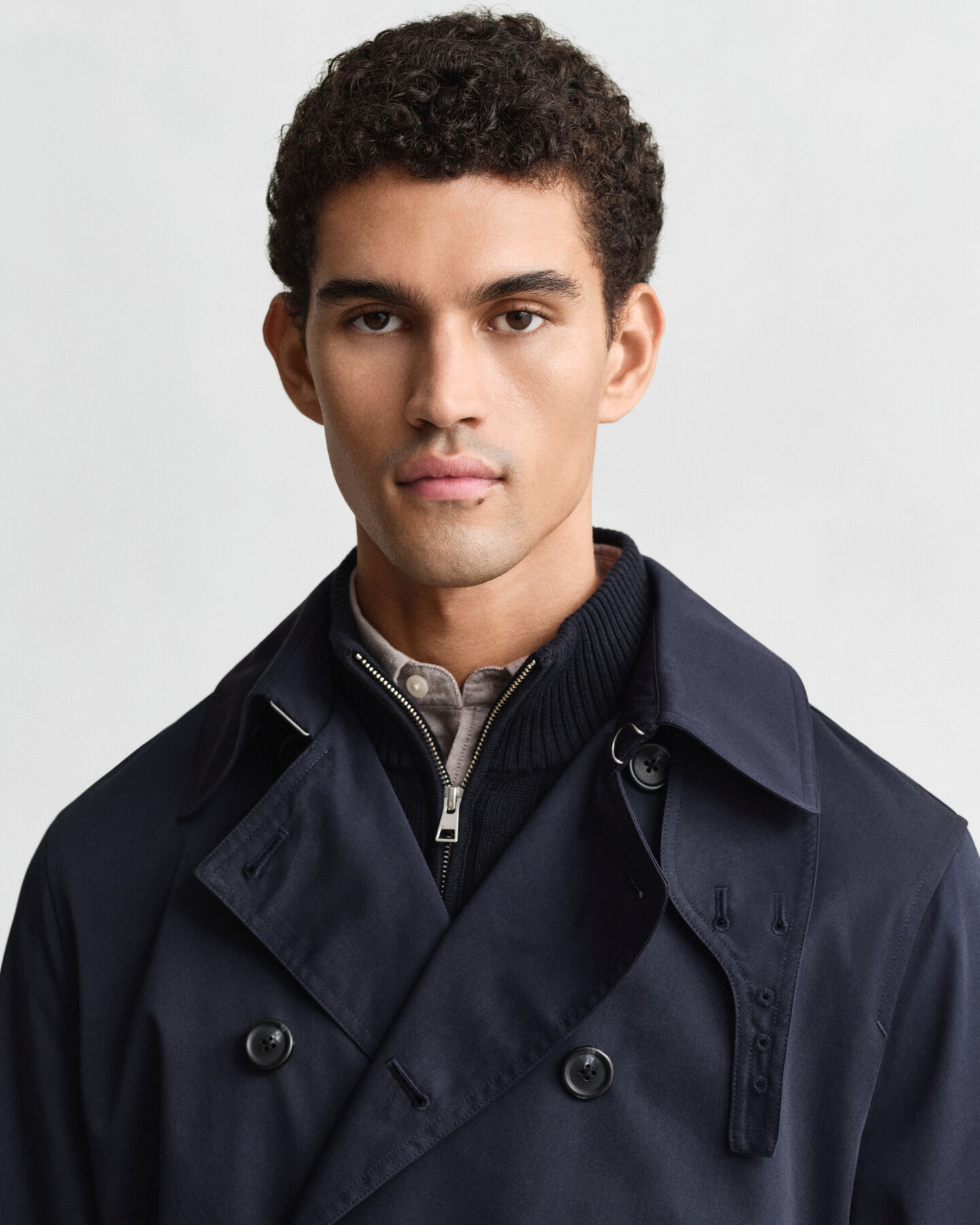 Trench-coat en coton mélangé