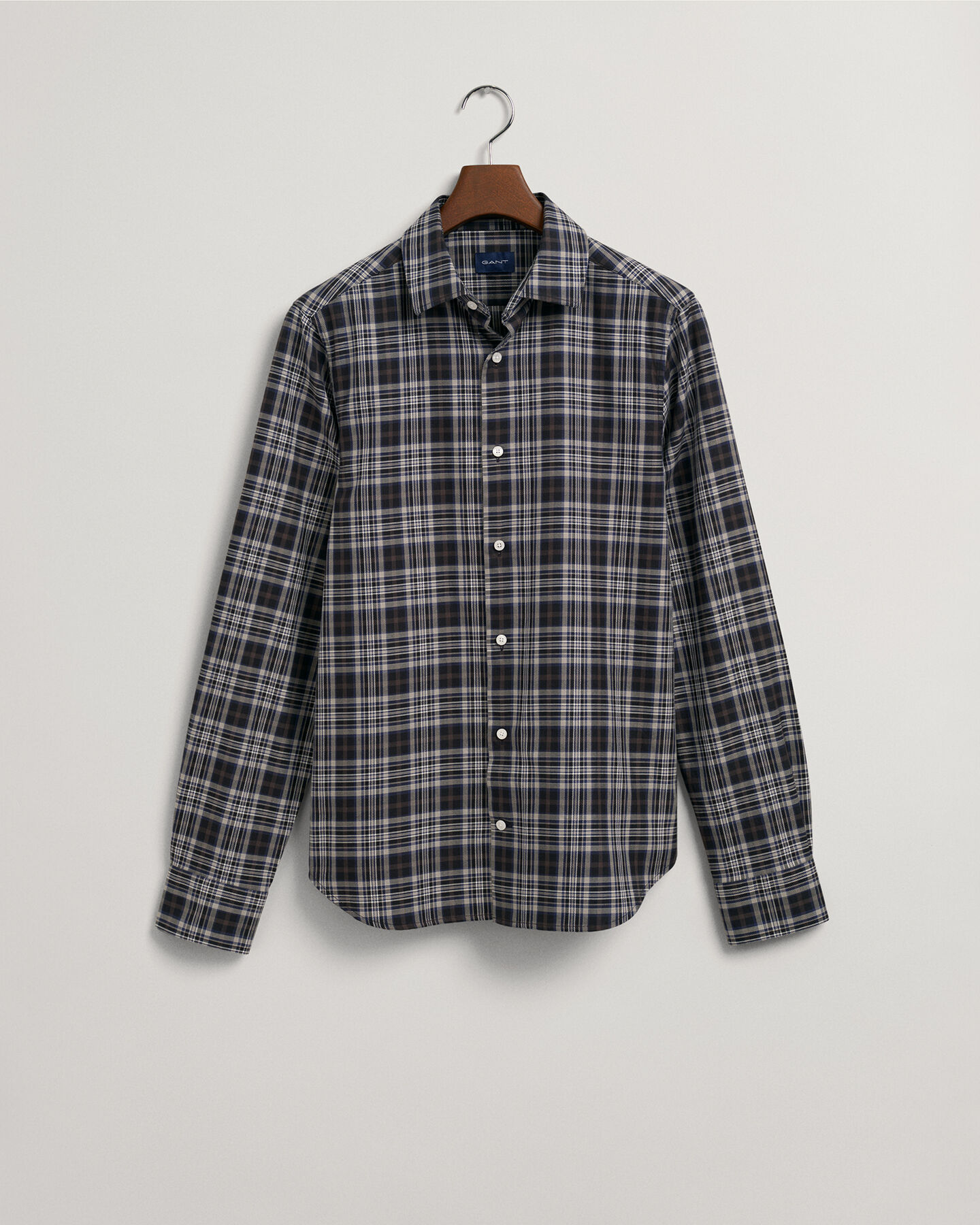 Slim Fit geruit hemd van keperstof