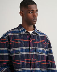 Doorgestikt flanellen overshirt