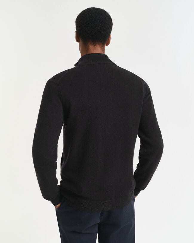 Cardigan zippé en laine d'agneau ultra-fine