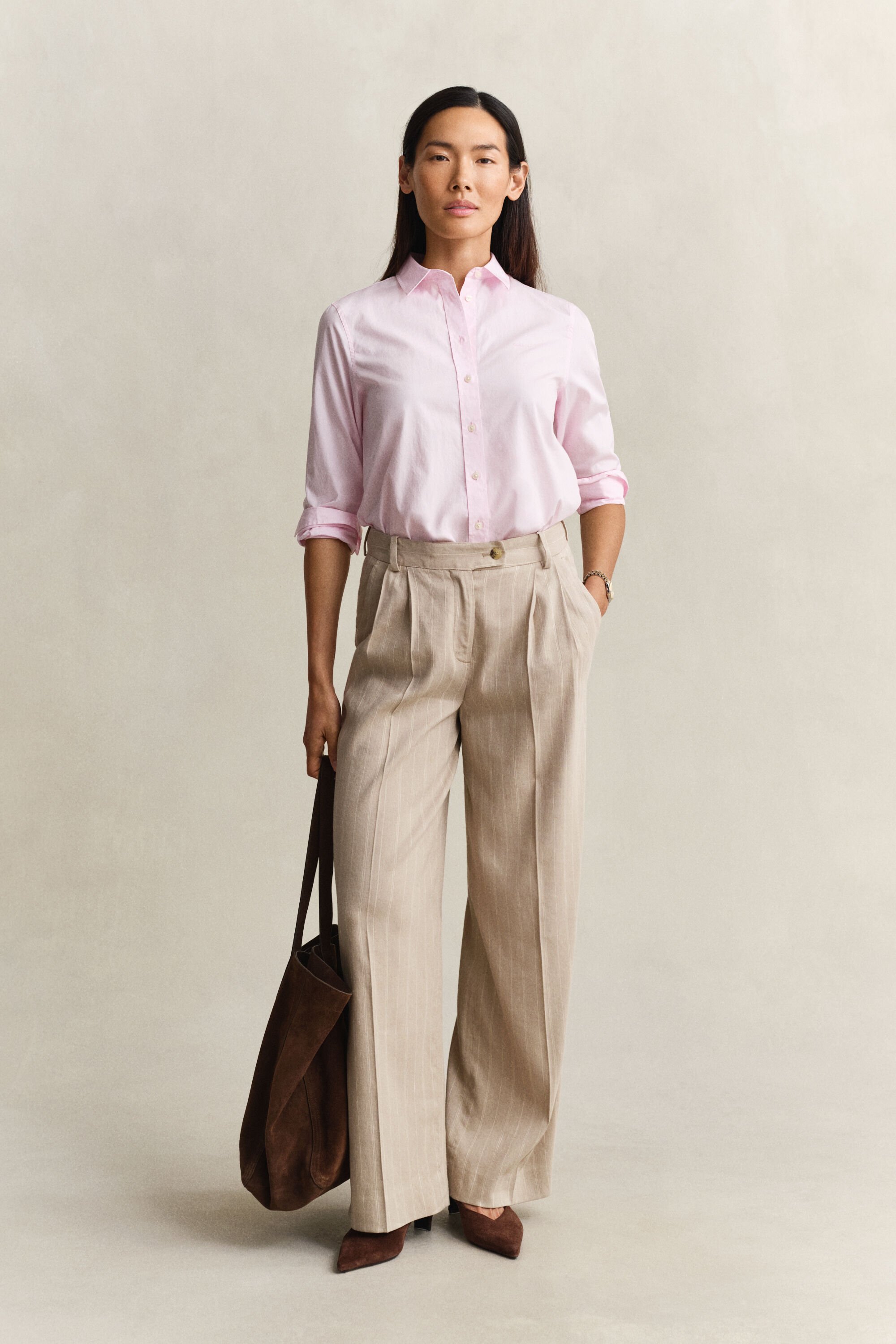 Chemise coupe regular en popeline classique