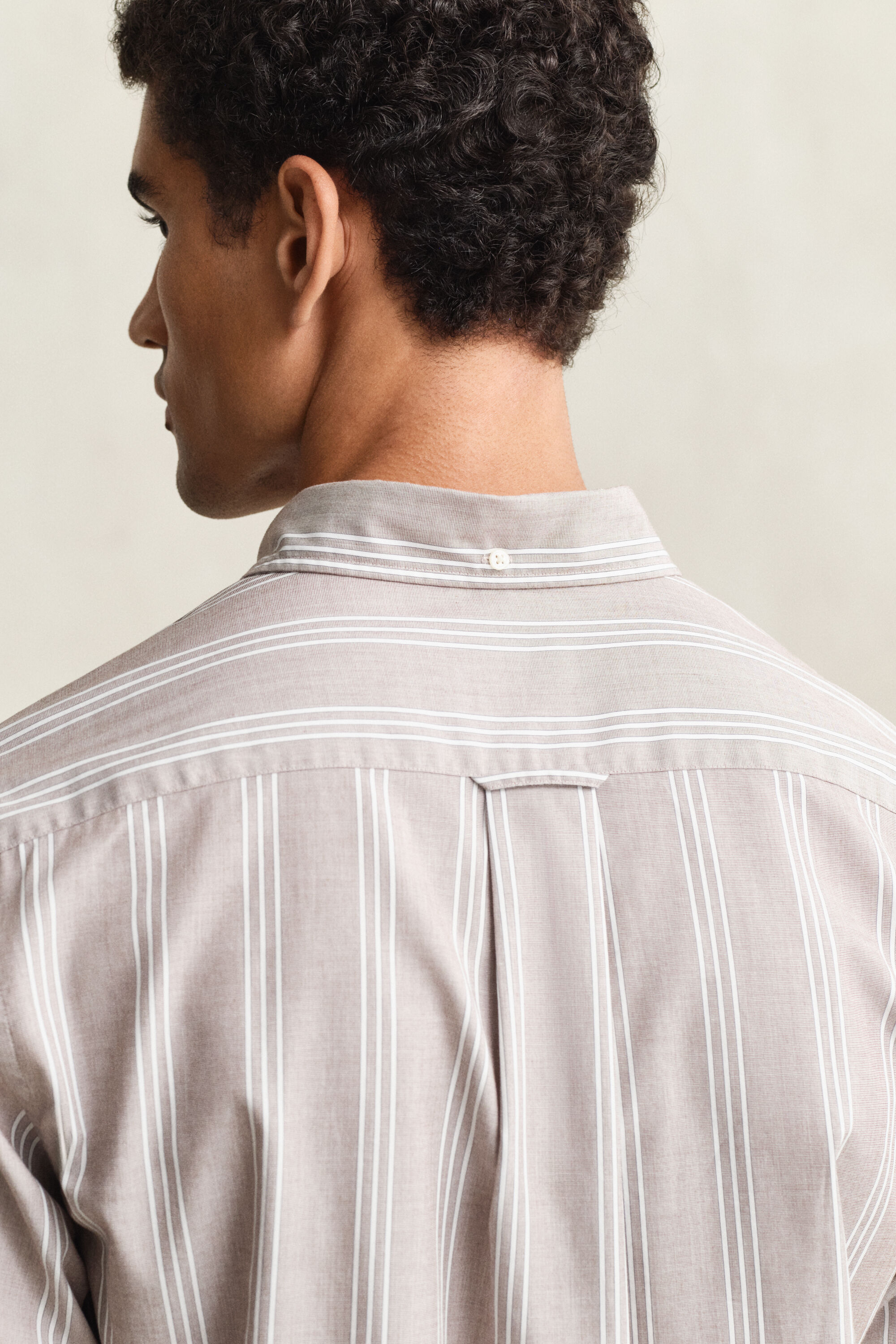 Regular Fit fil-à-fil poplin hemd met strepen
