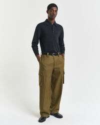 Pull façon polo en laine mérinos extrafine