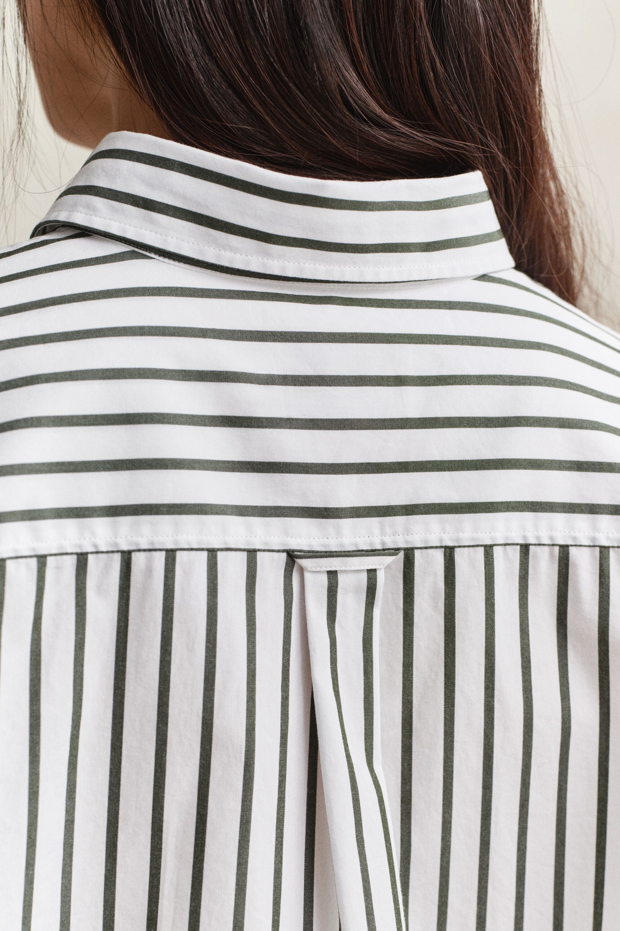 Chemise classique coupe décontractée en popeline à rayures
