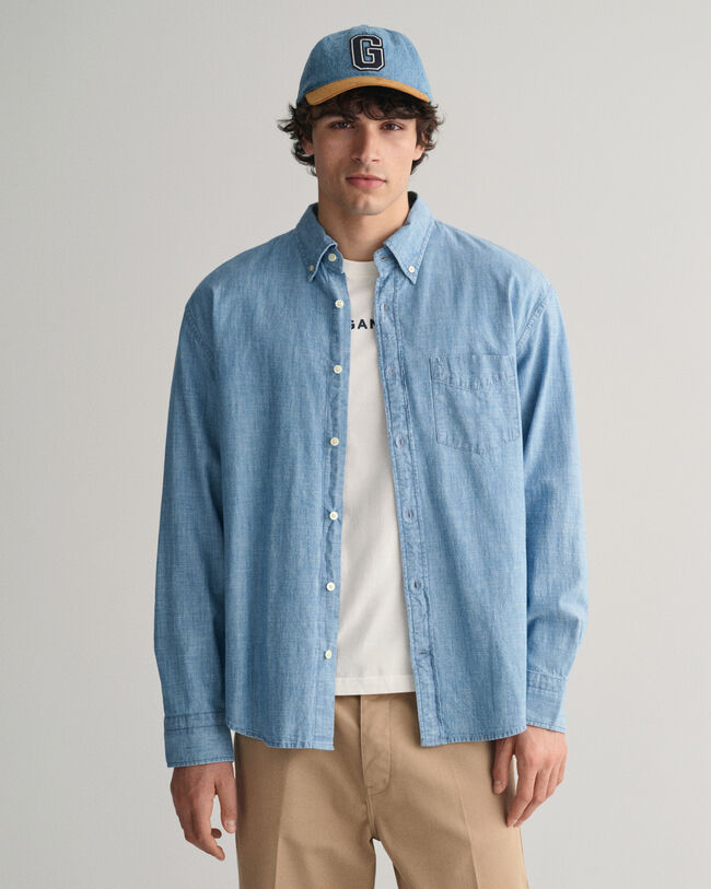 Chemise relaxed fit en chambray