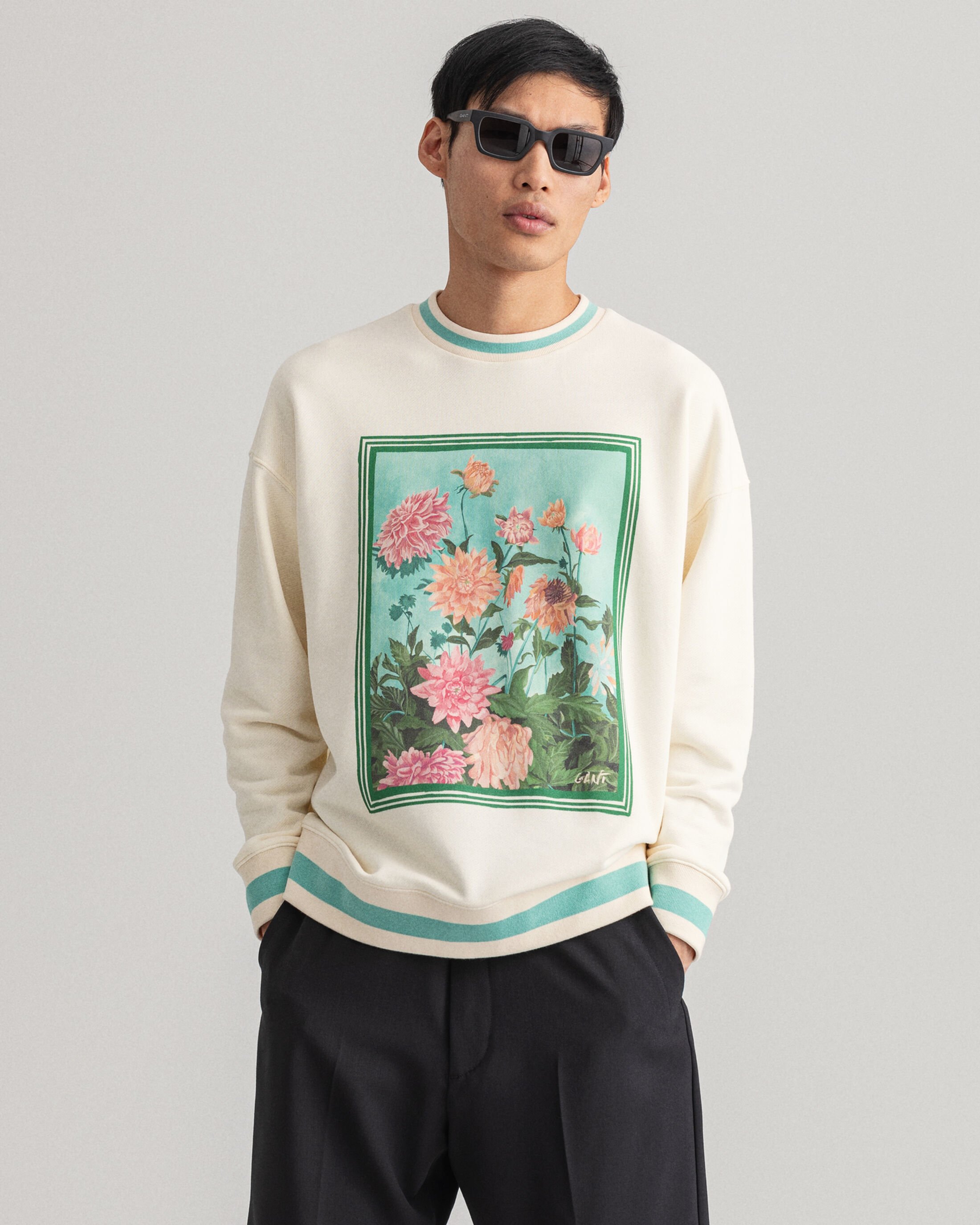 Sweatshirt met ronde hals en Dahlia-print 