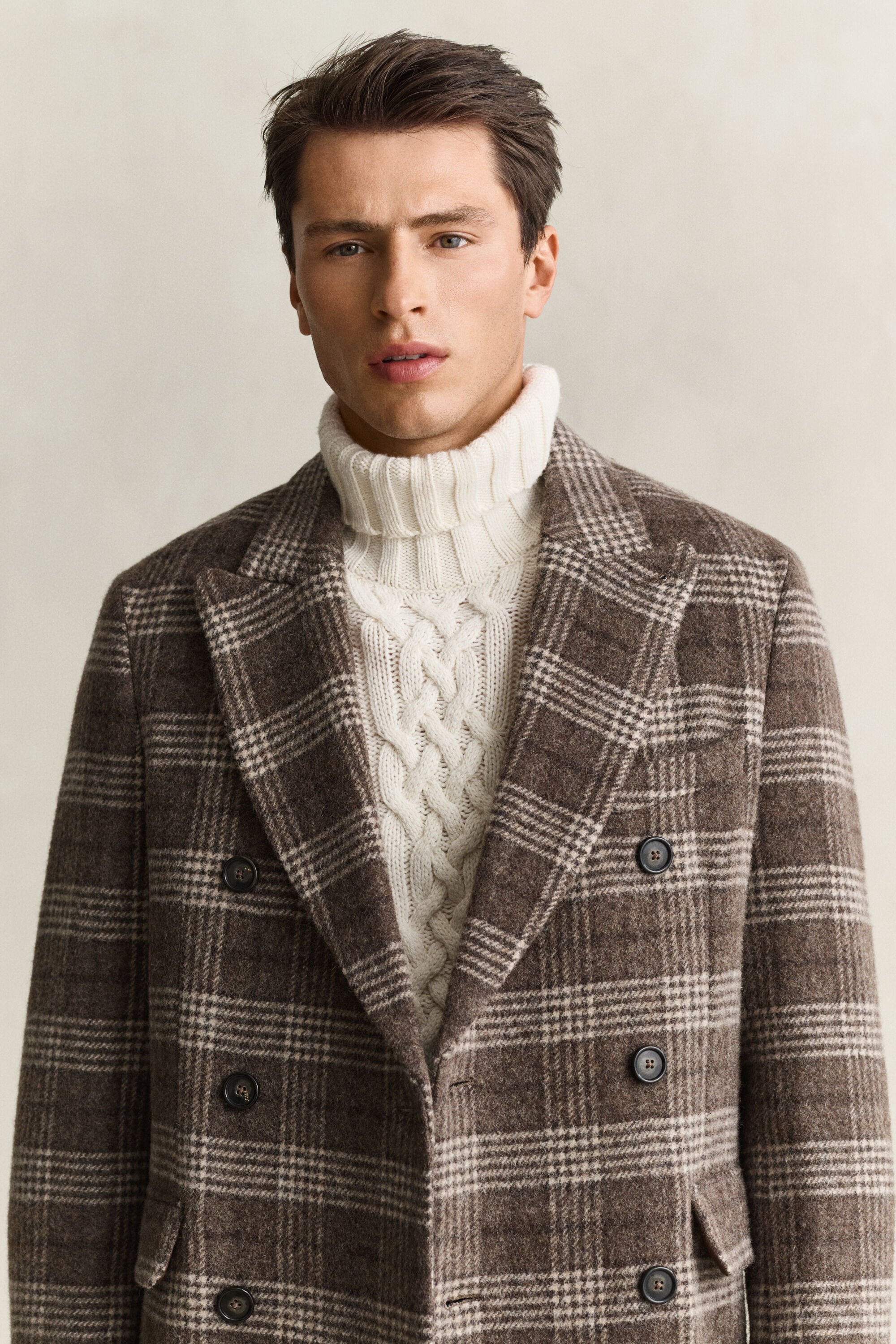 Manteau à boutonnage croisé en laine