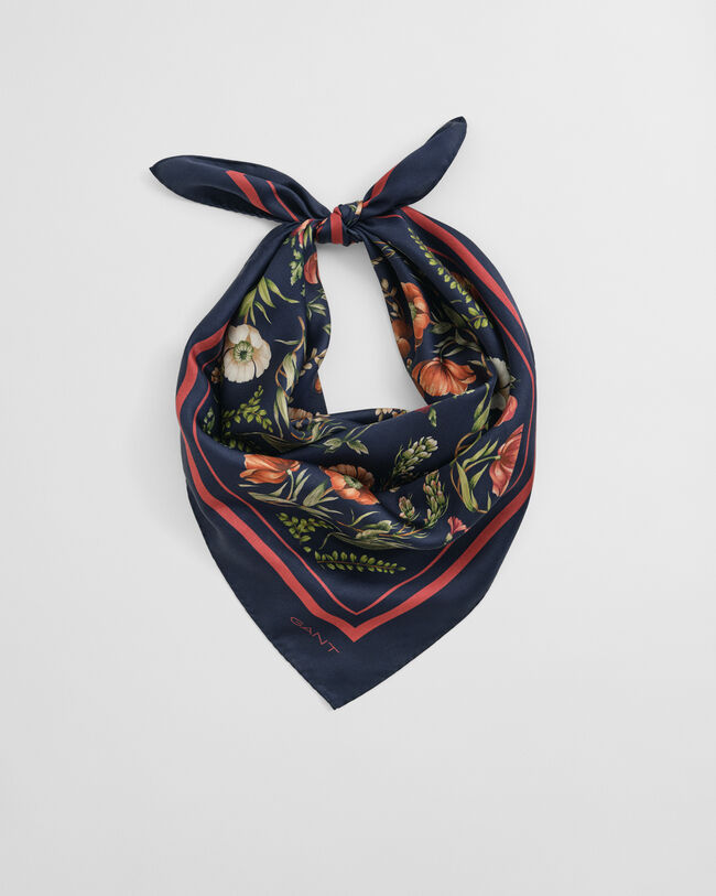 Foulard en soie à imprimé floral
