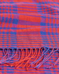 Geweven sjaal van merinoswol met ruitjes