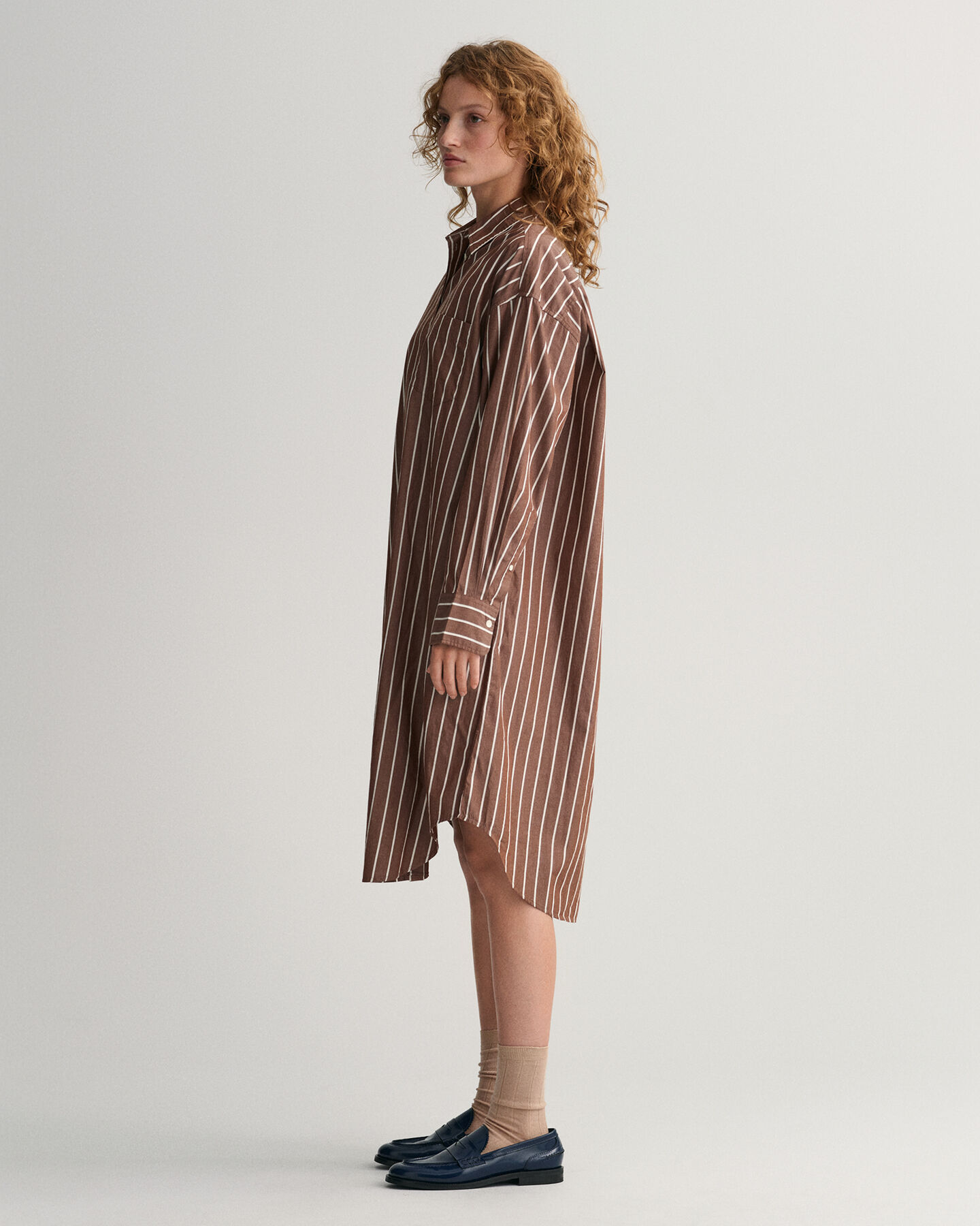 Robe-chemise ultra-ample &agrave; rayures