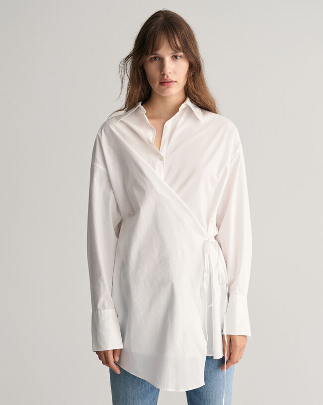 Chemise ultra-ample &agrave; fermeture crois&eacute;e