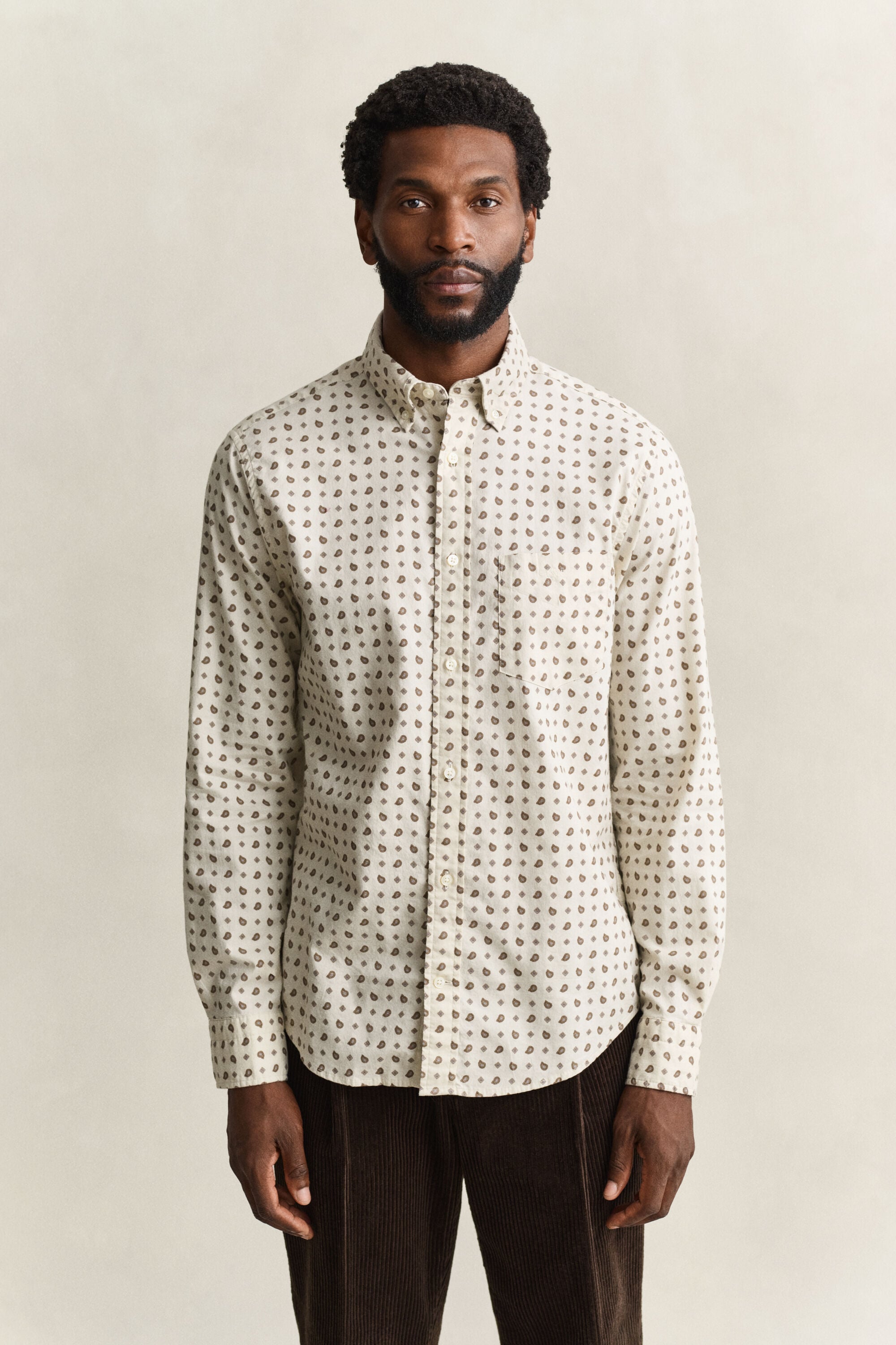Chemise en sergé à motif cachemire