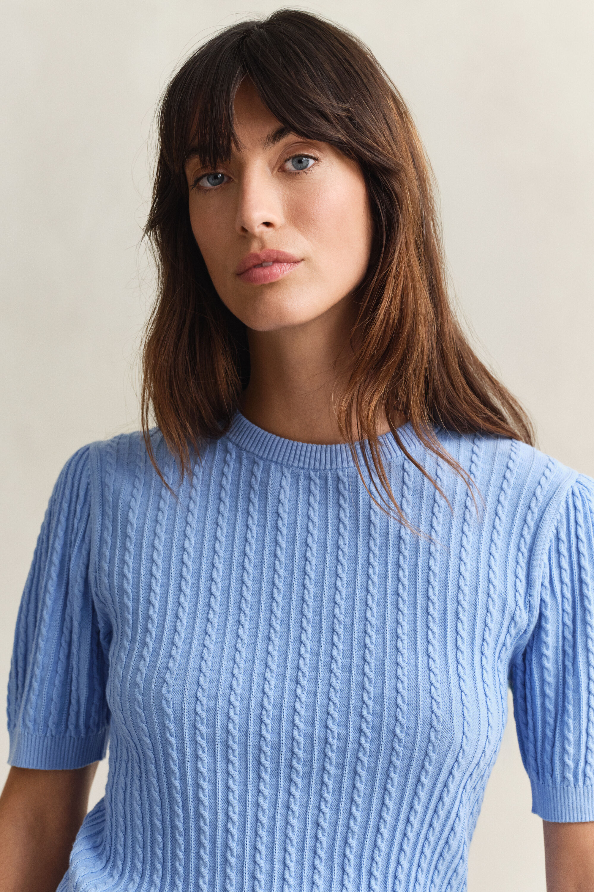 Pull à manches courtes en coton