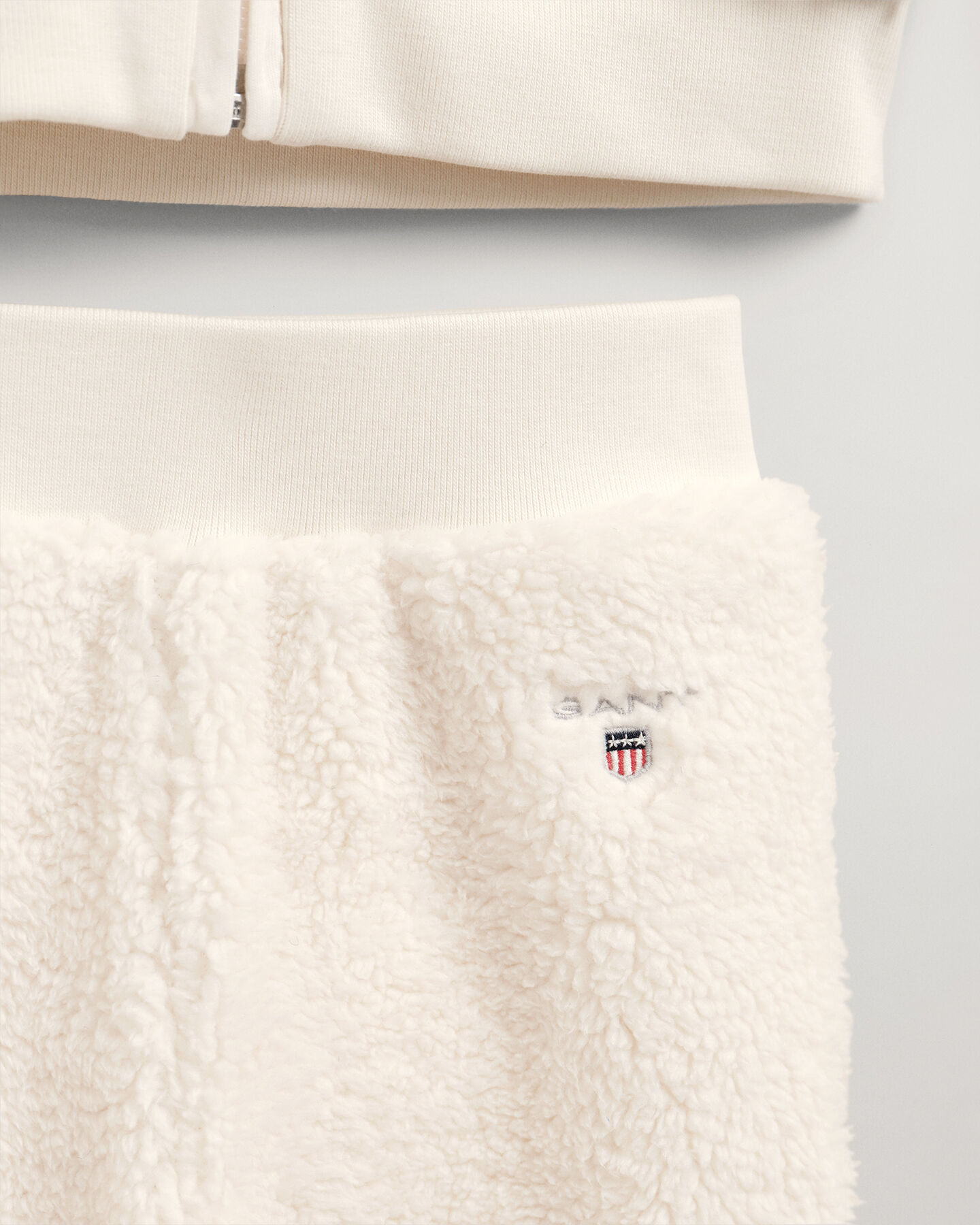 Baby set met hoodie met rits & broek van teddystof