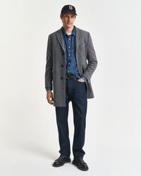 Manteau en laine bicolore