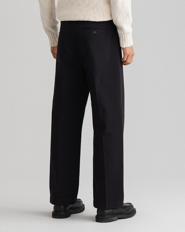 Chino met wijde pijpen van katoenkeper