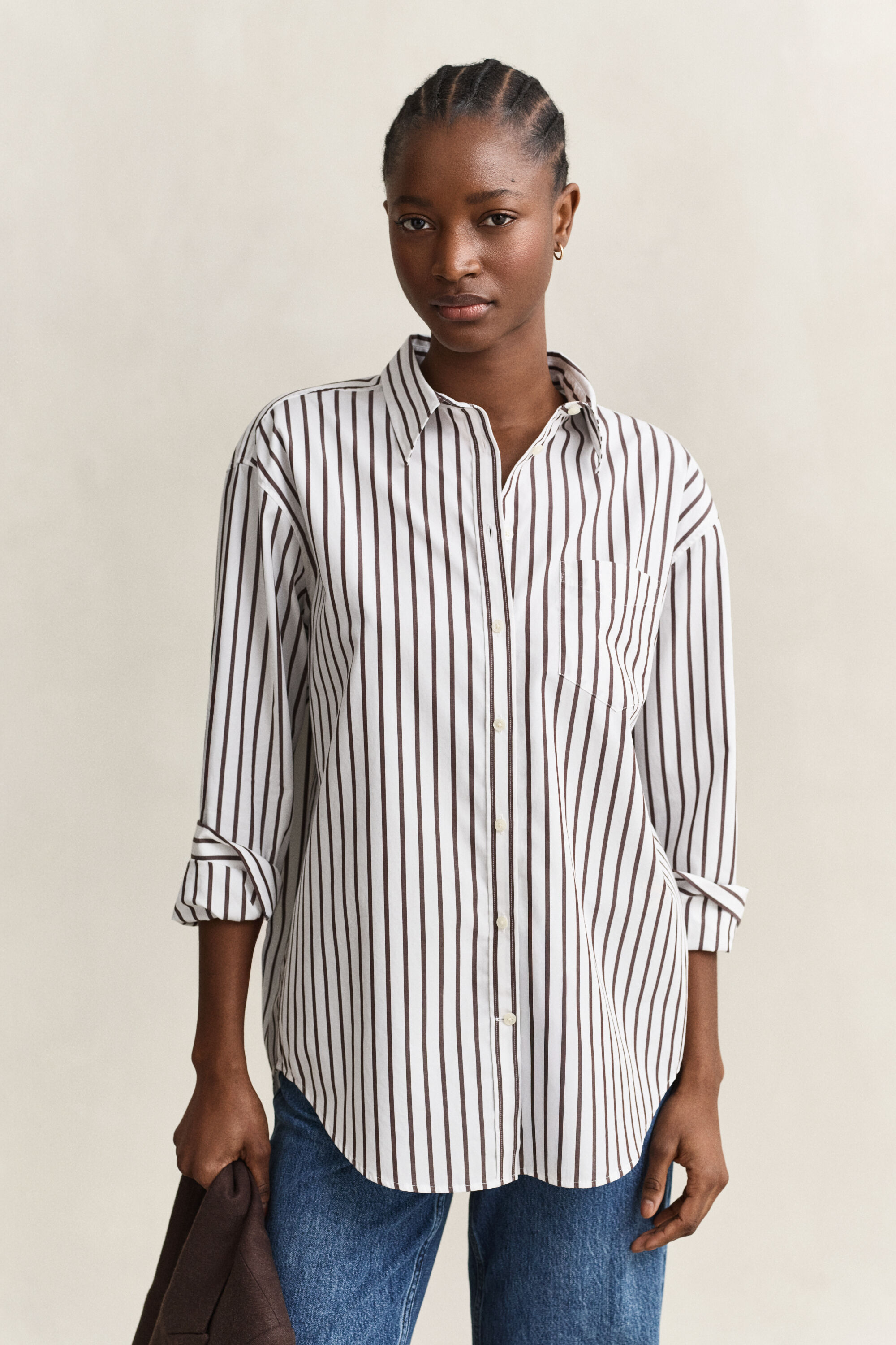 Relaxed Fit klassiek gestreept overhemd van poplin