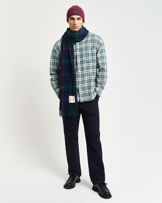 Chemise ultra-ample textur&eacute;e &agrave; carreaux