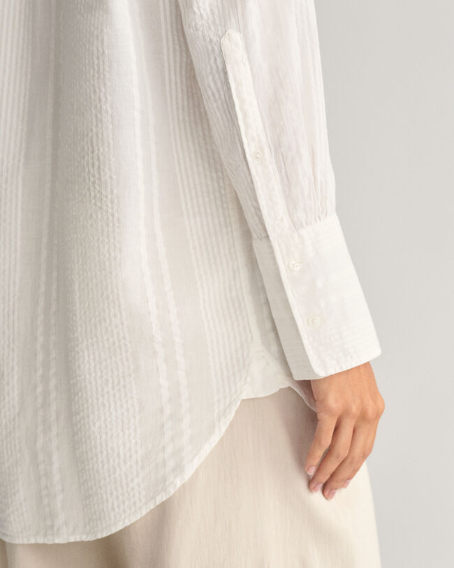 Relaxed Fit Seersucker hemd met strepen