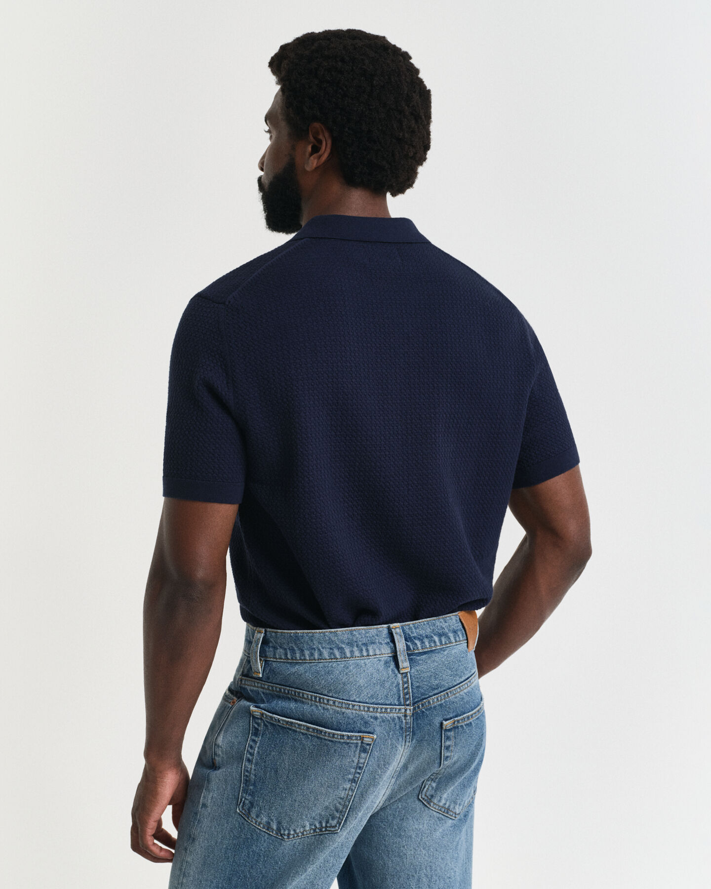 Polo en coton texturé