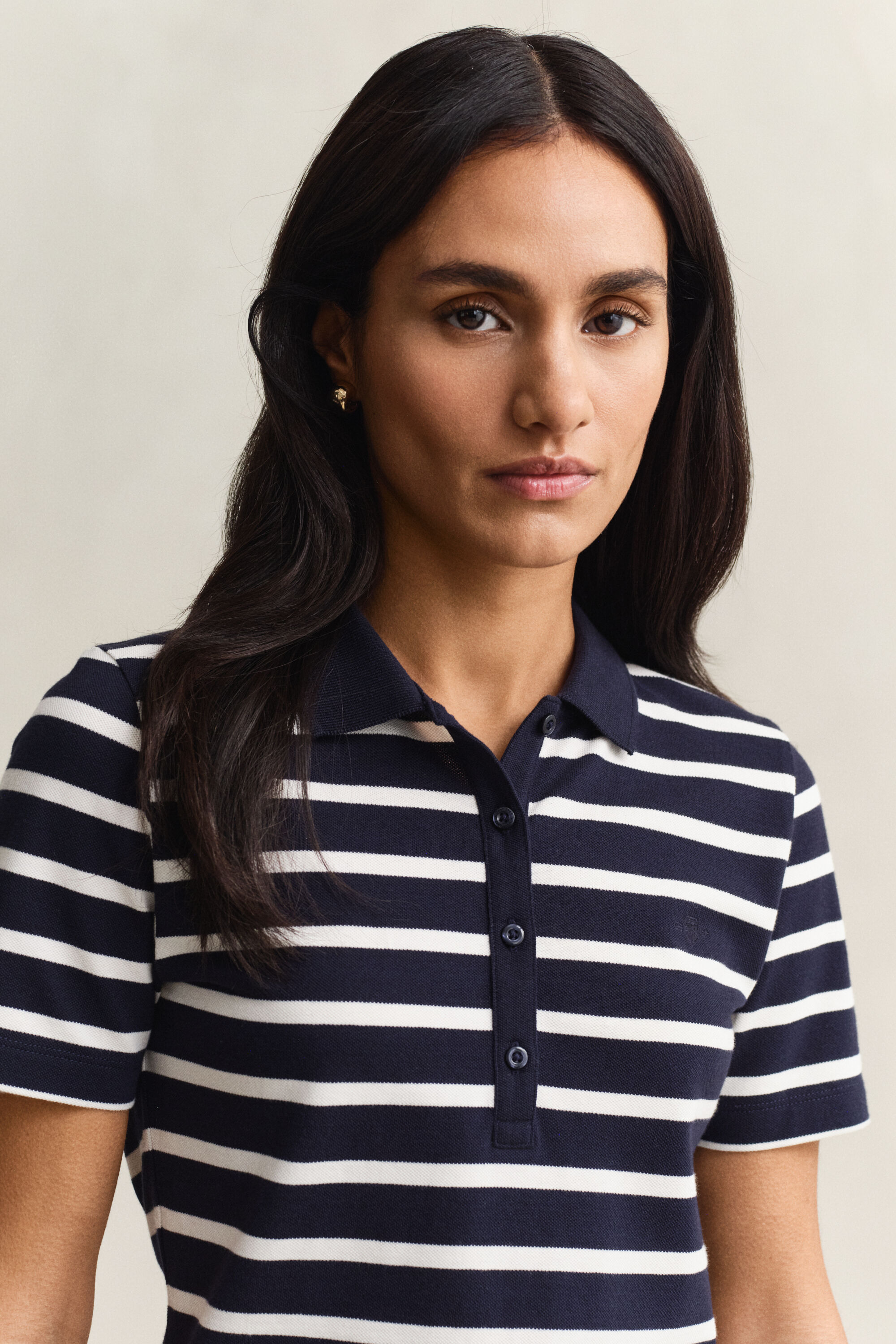 Polo en coton piqué à rayures