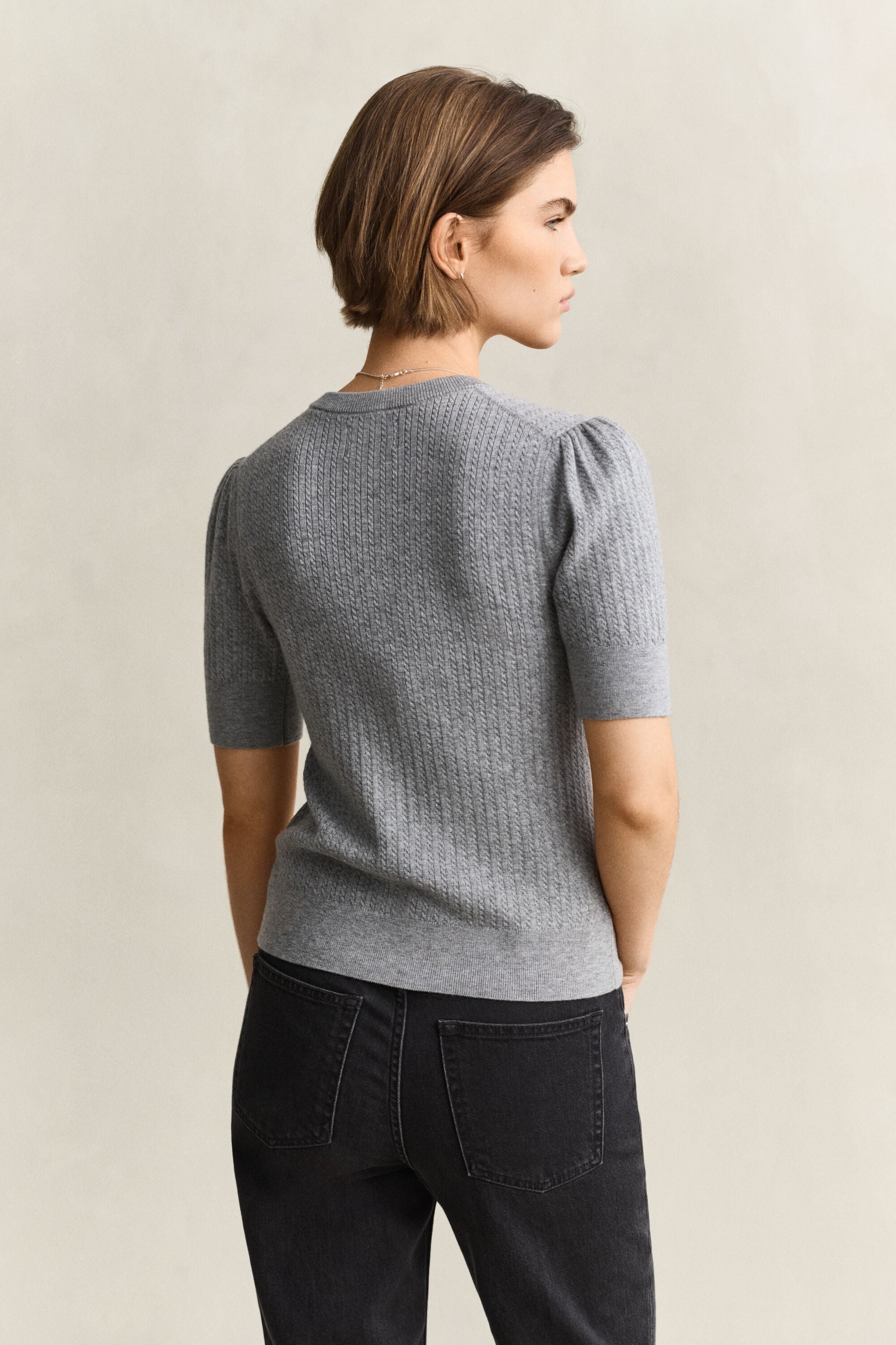 Cardigan à manches courtes en maille torsadée
