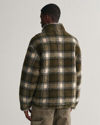 Veste zippée en polaire à carreaux