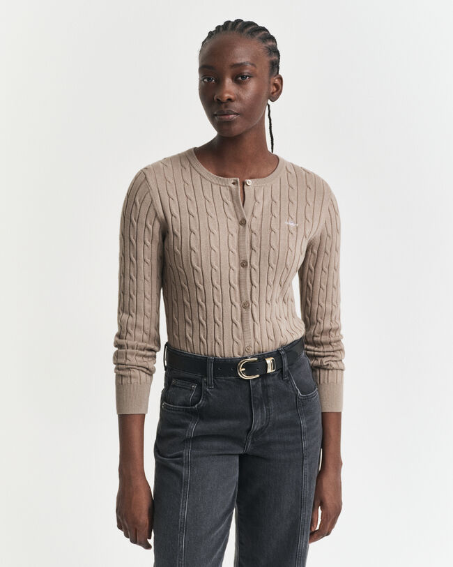 Kabelgebreid vest van stretchkatoen