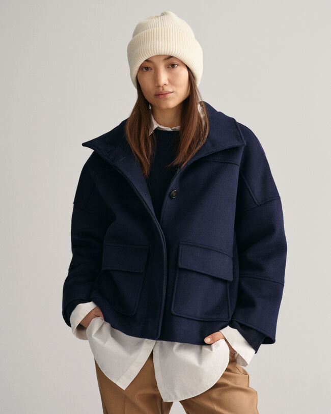 Beanie van geribde wol