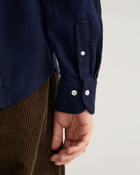 Regular Fit hemd met visgraatmotief