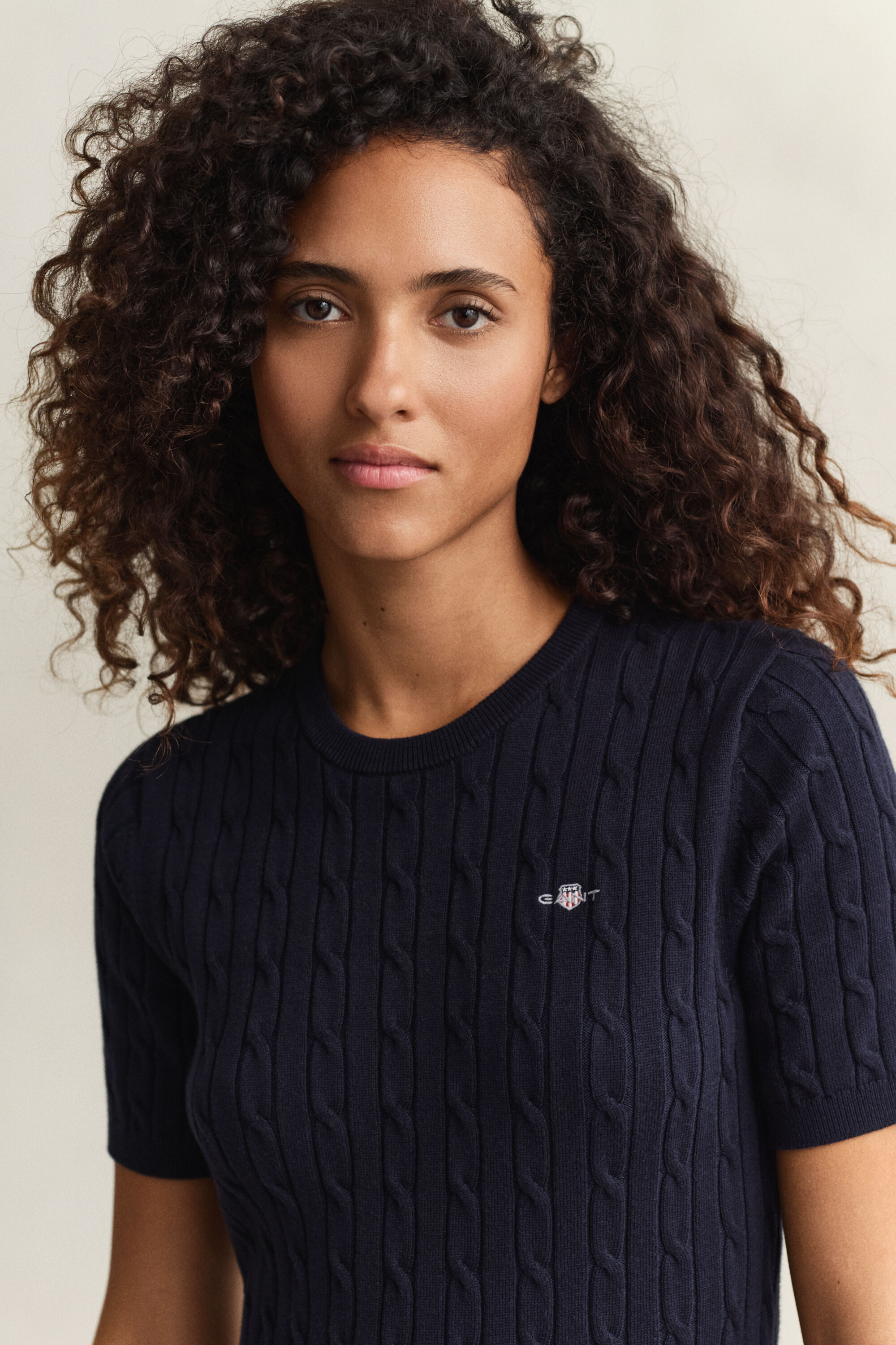 Robe en maille torsadée de coton