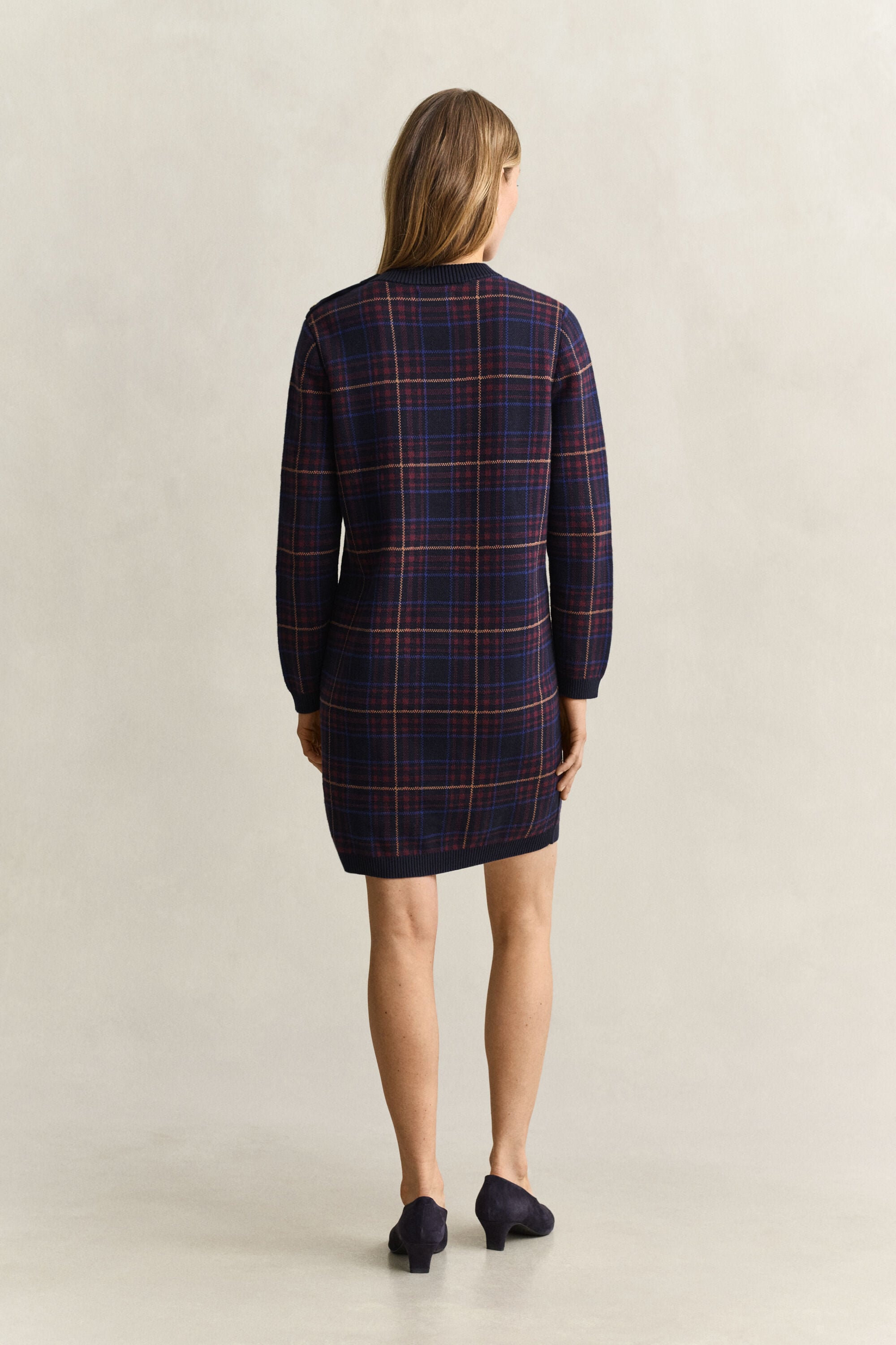 Robe en maille à carreaux