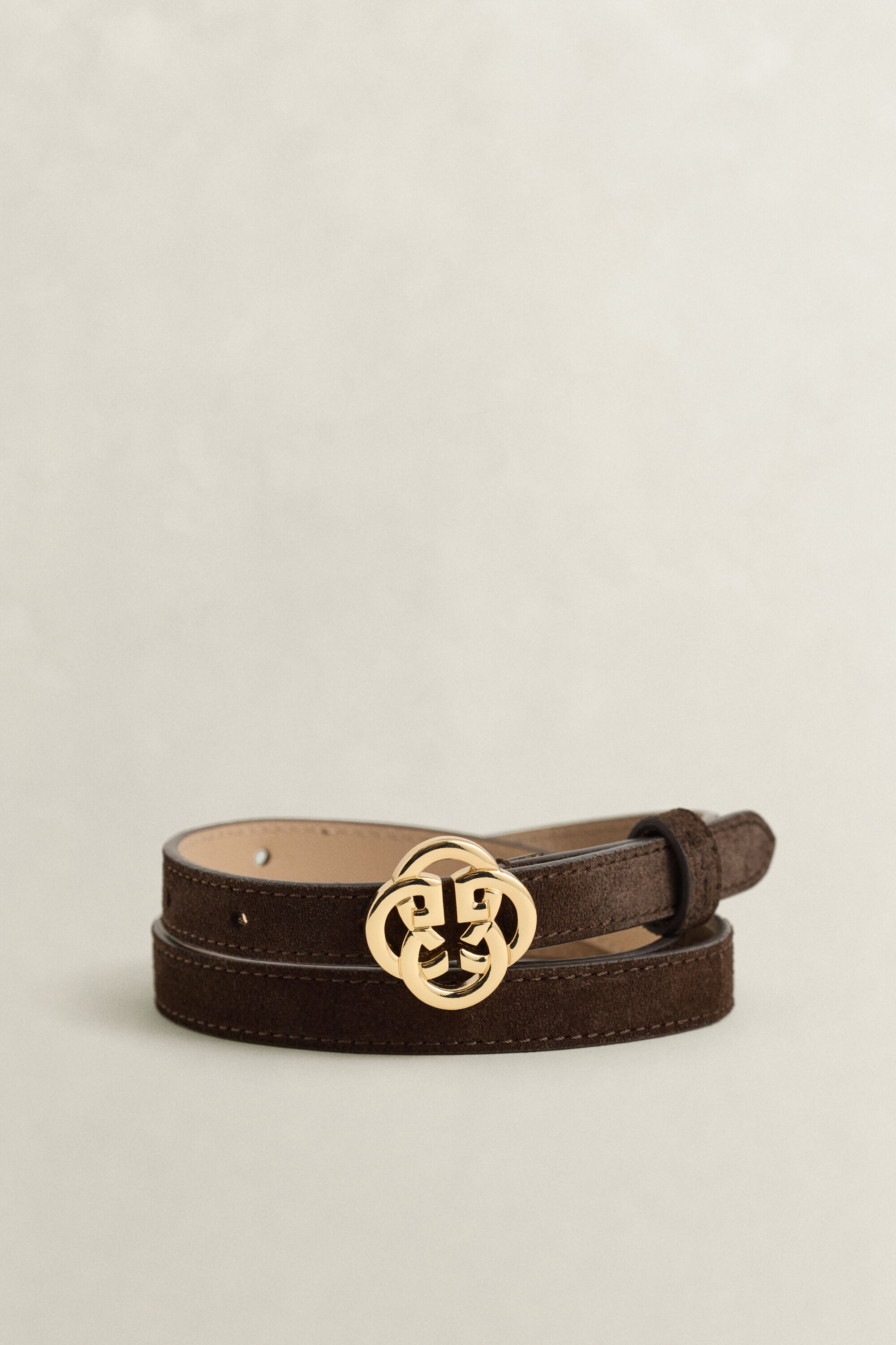 Suède riem met monogram