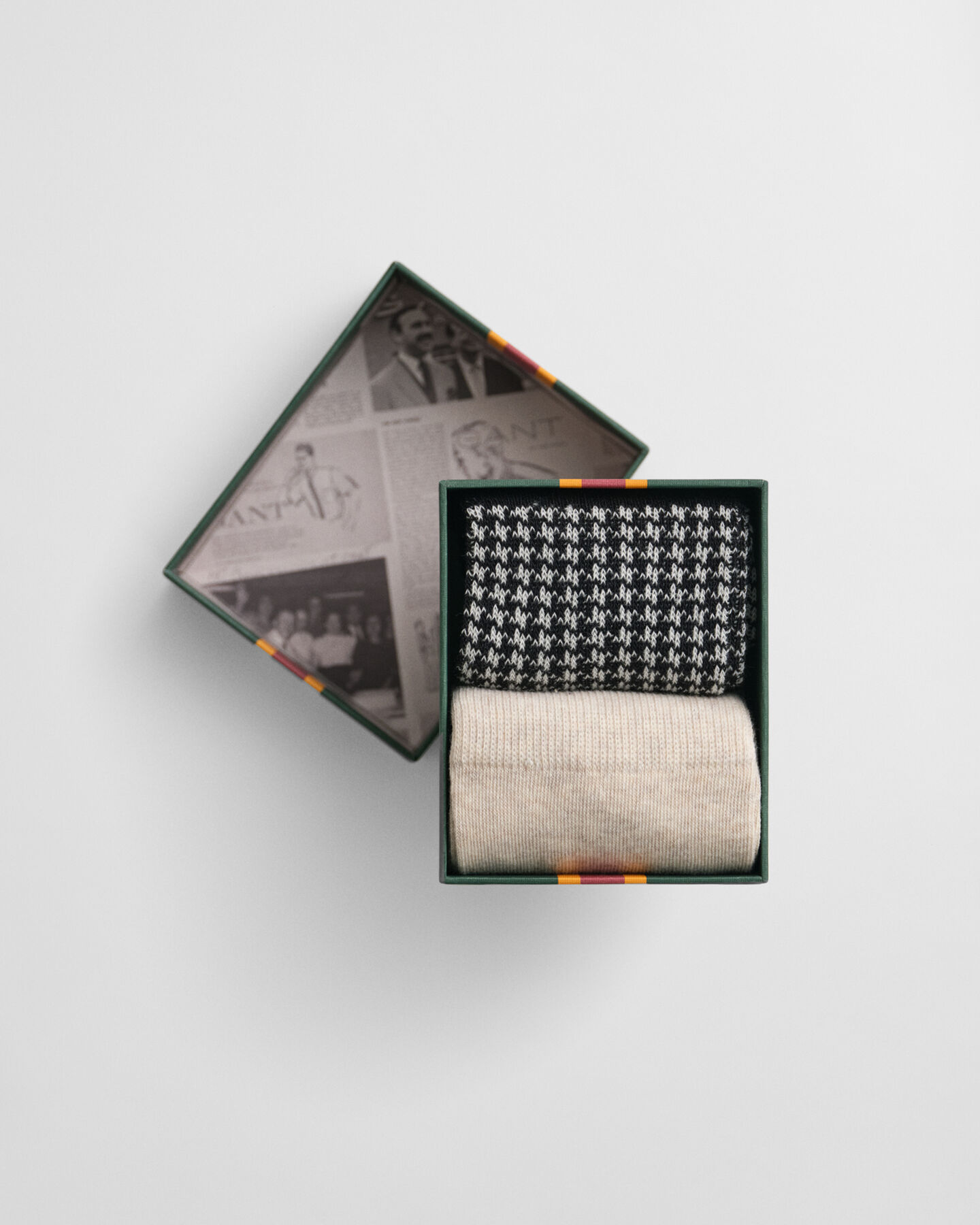 Coffret cadeau de 2 paires de chaussettes à motif pied-de-poule