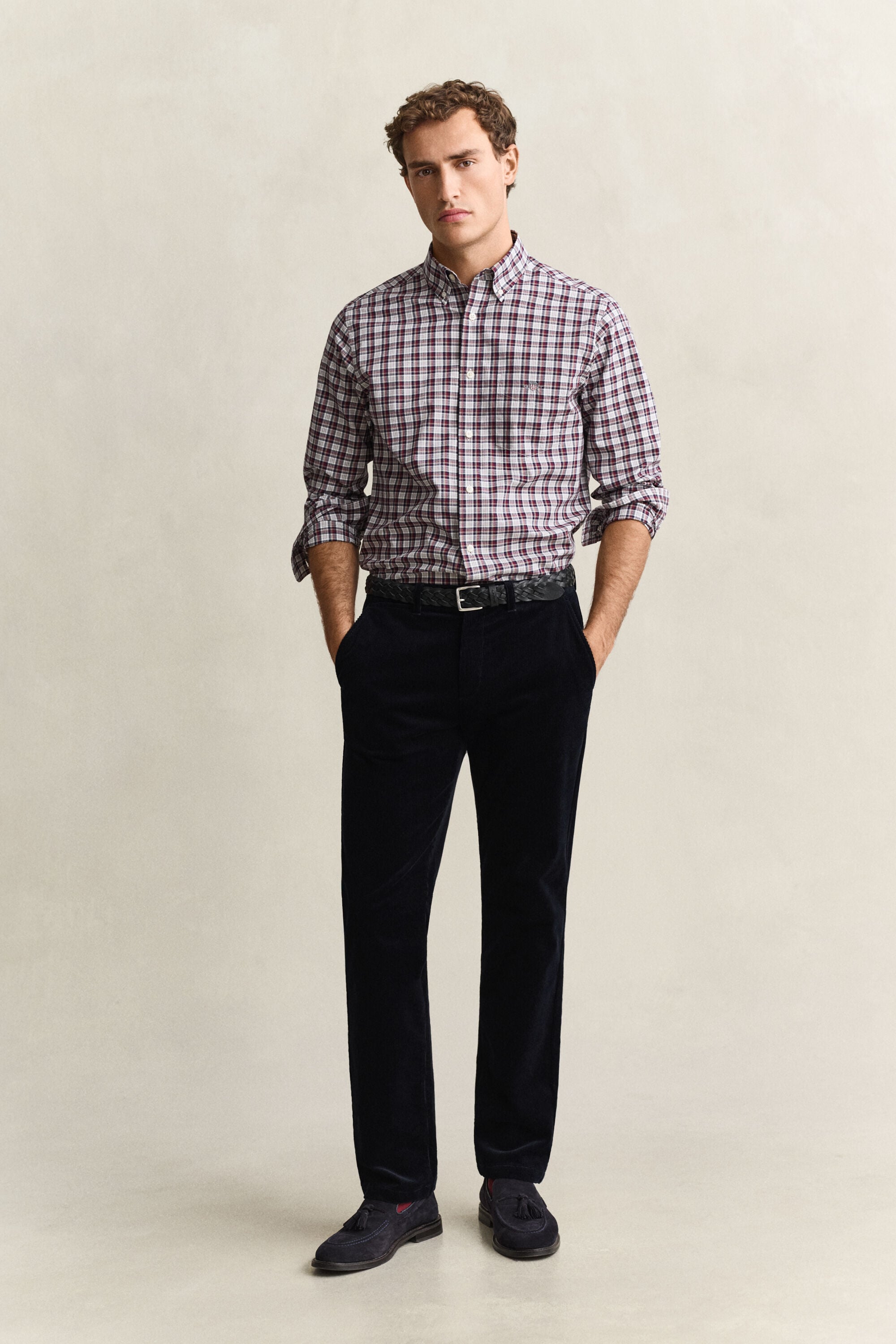 Pantalon Regular en velours côtelé