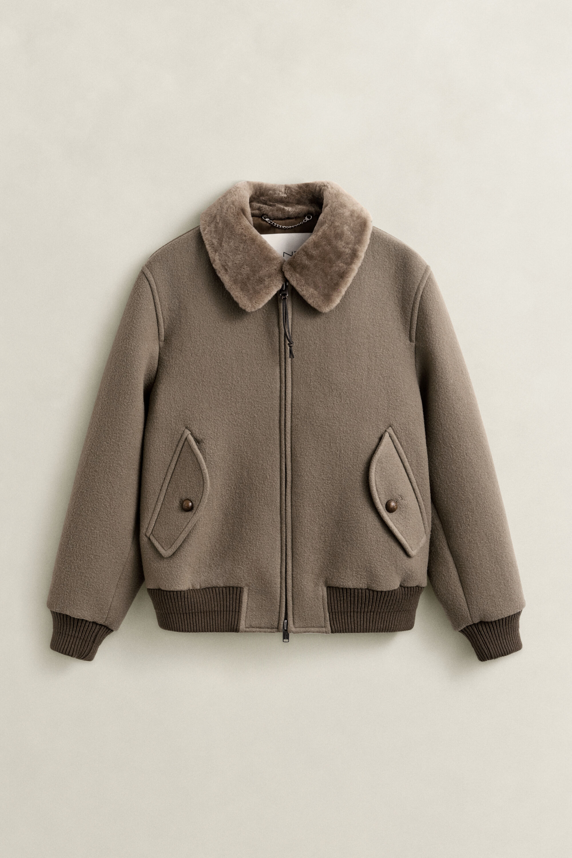 Veste aviateur en peau lainée