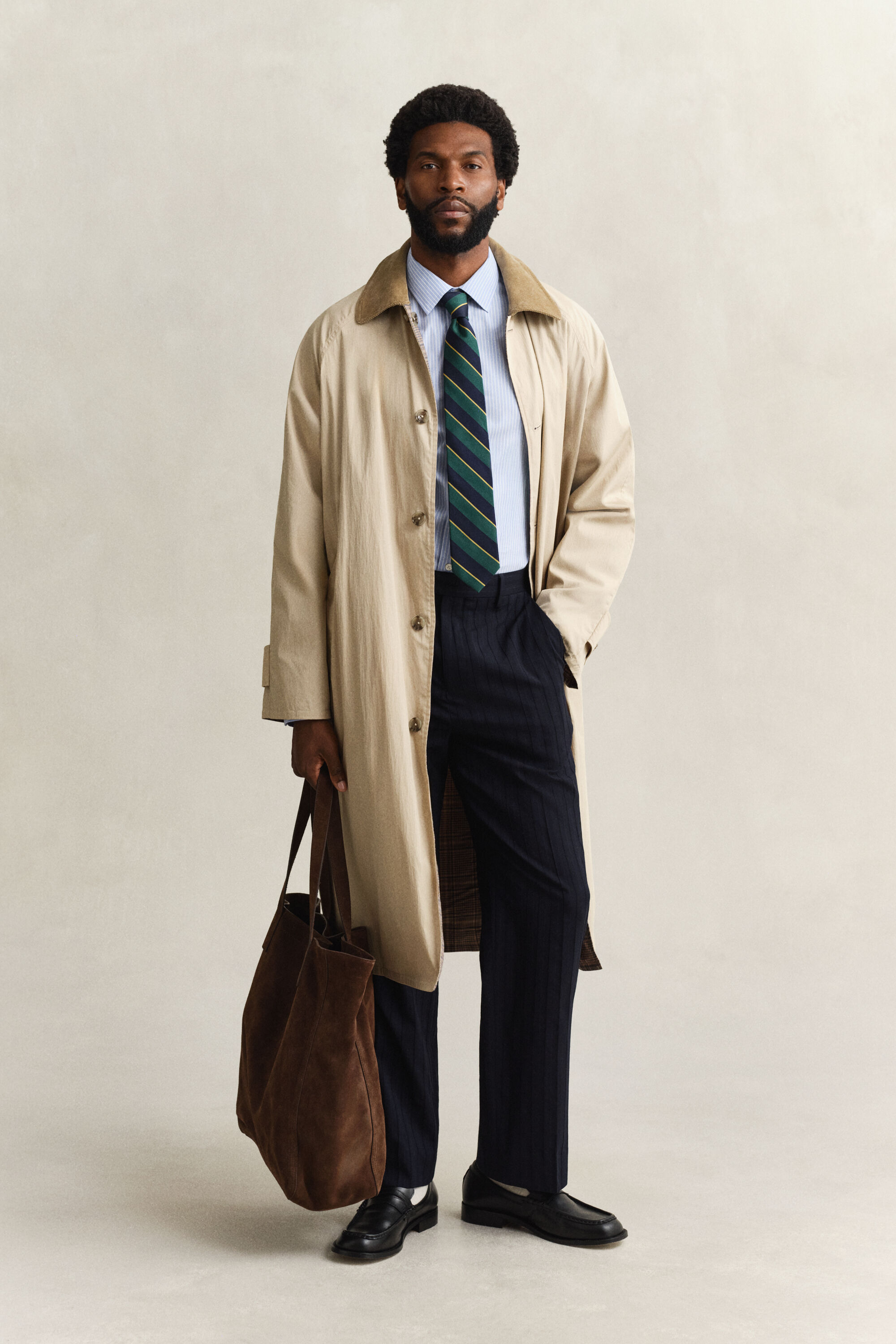 Gestreept overhemd van stretchpoplin