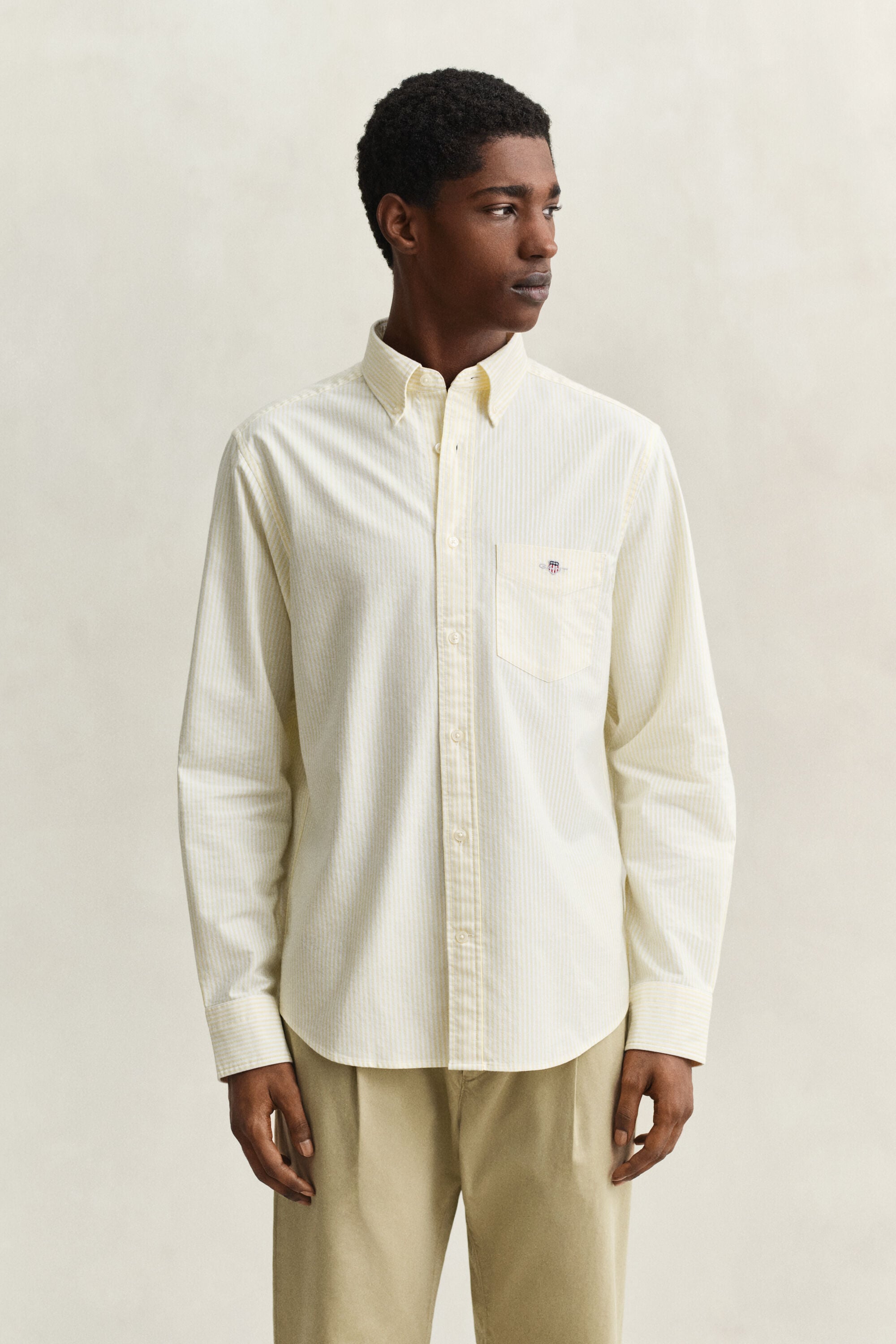 Chemise en coton Oxford classique à rayures Banker