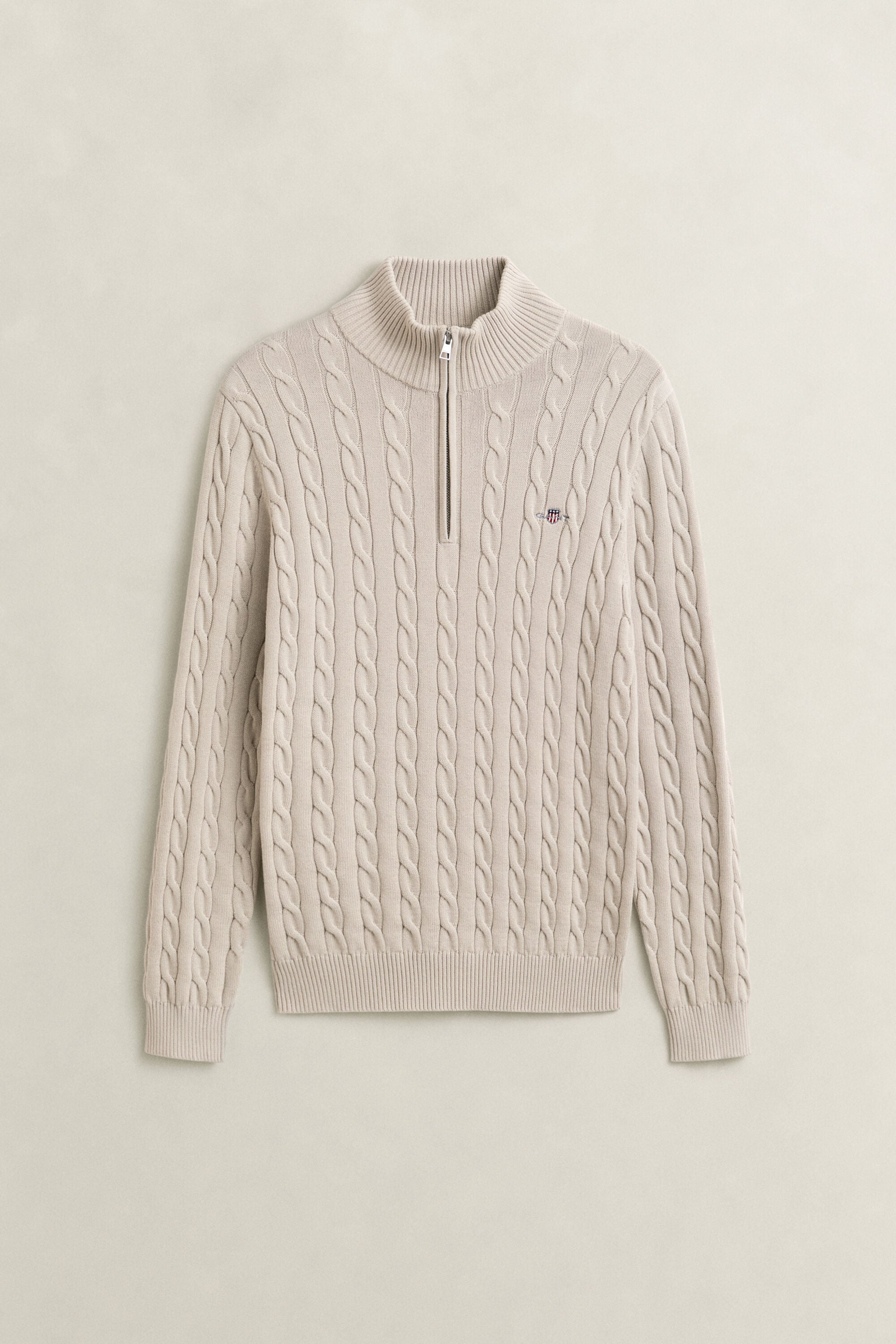 Pull à demi-zip en maille de coton torsadée
