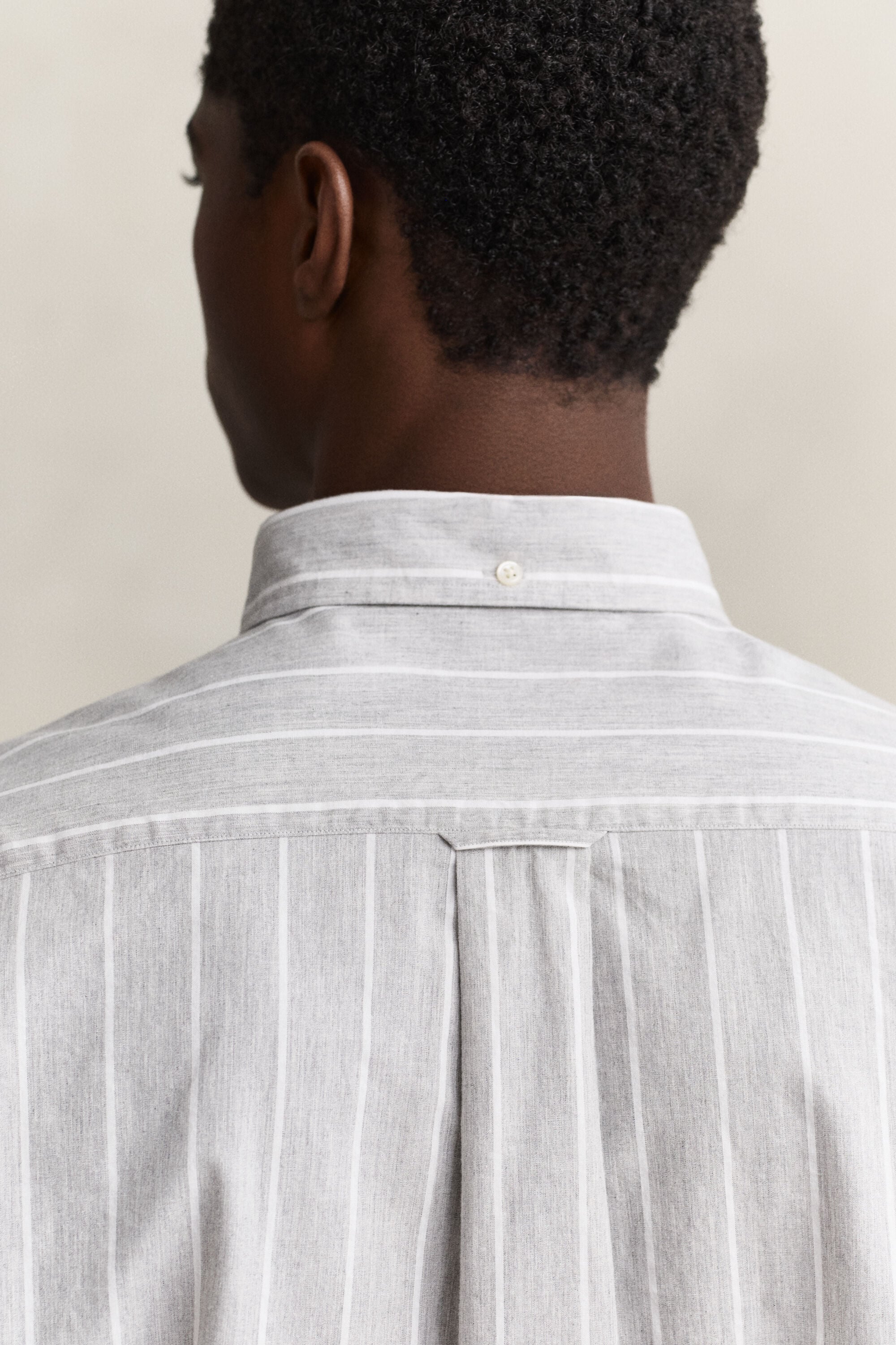 Mélange poplin overhemd met strepen
