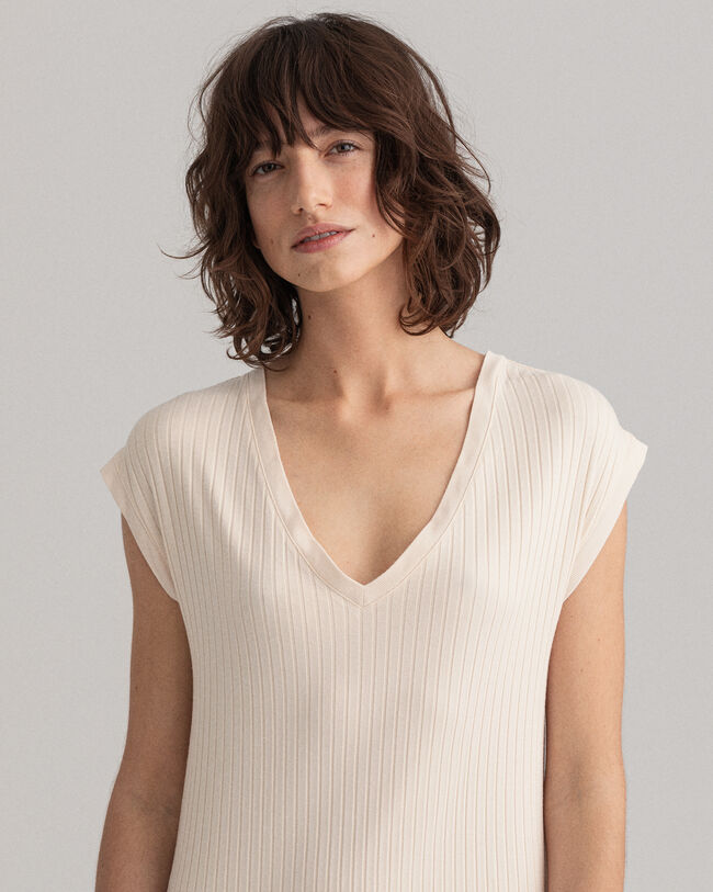 Detail jersey jurk met split